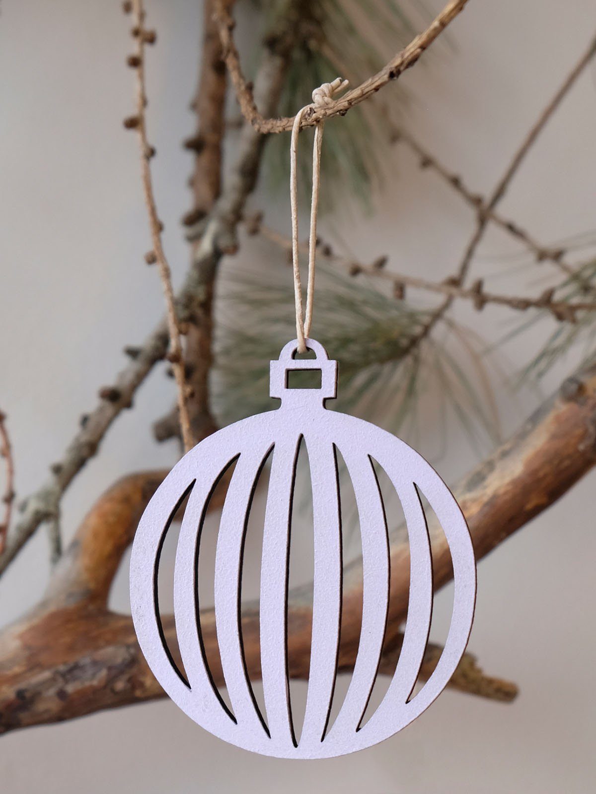 coopz Weihnachtsbaumkugel Anhänger Retro Holz Ornamente – Bild 5 von 5