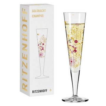 Ritzenhoff Sektglas Goldnacht, Glas, Mehrfarbig H:24cm D:7cm Glas