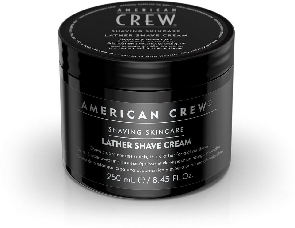 American Crew Rasiercreme Lather Shave Cream Rasiercreme 250 ml, Perfekt  für zuhause oder im professionellem