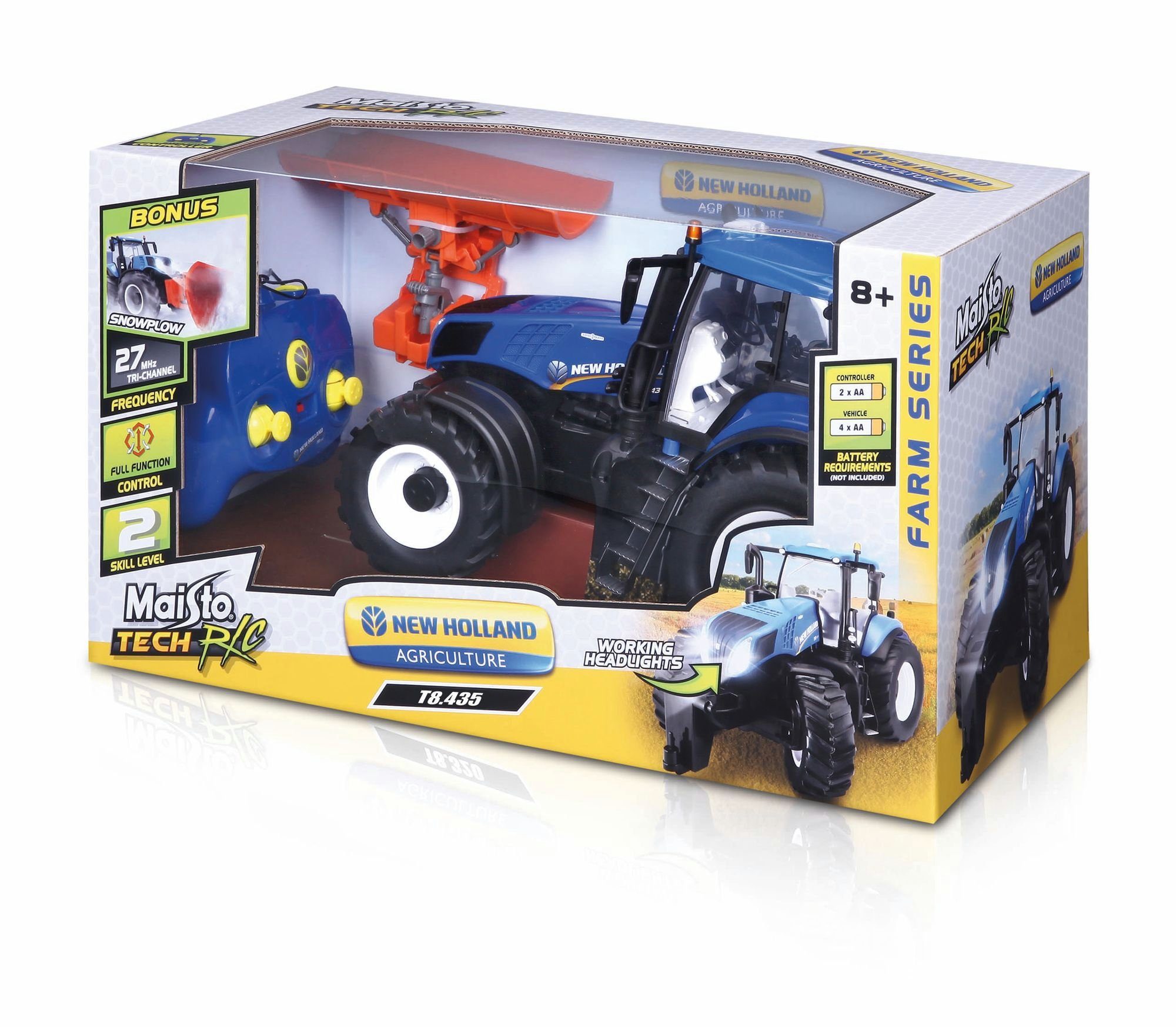 Maisto Tech Spielzeug Auto Maisto Tech Farm Tractor New Holland T8 320 42cm Mit Schneeschieber Geschwindigkeit Von Ca 2 5 Km H Online Kaufen Otto