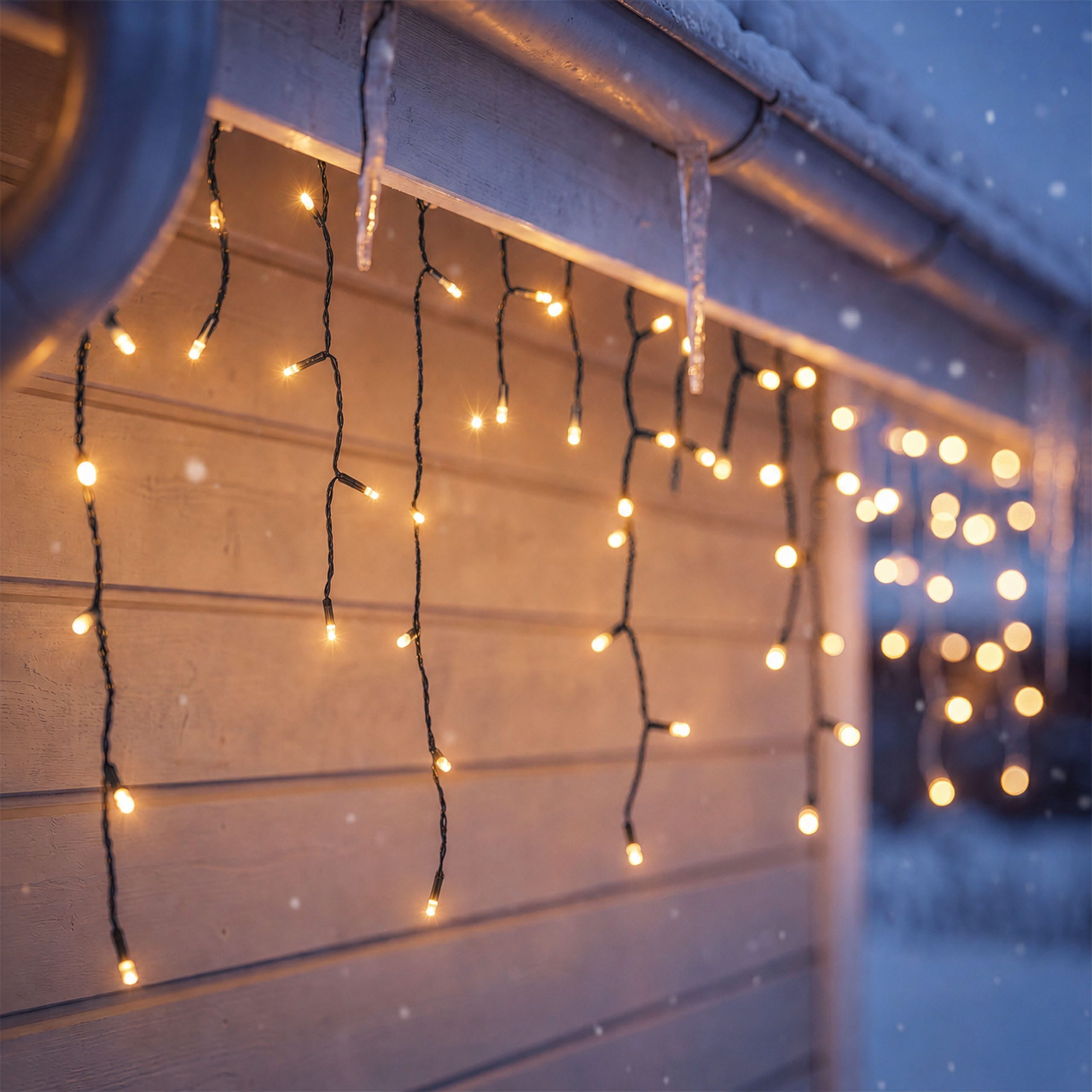 OTTO home LED-Lichterkette in 3/6/12/18 u. 24 m Länge, Outdoor Indoor, Lichtfunktionen, Garten, warmweiß, 8 Modi, 6/18h Timer, schwarz o. weiß, außen, innen