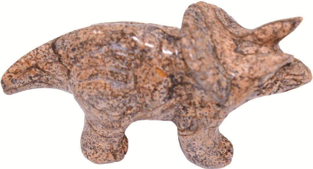 Firetti Tierfigur Schmuck Geschenk Dekofigur Farbstein Edelstein  Dinosaurier Jaspis (1 St), Perfekt zu jedem Anlass - Geburtstag, Weihnachten!,  Breite ca. 24 mm, Länge ca. 6,2 cm