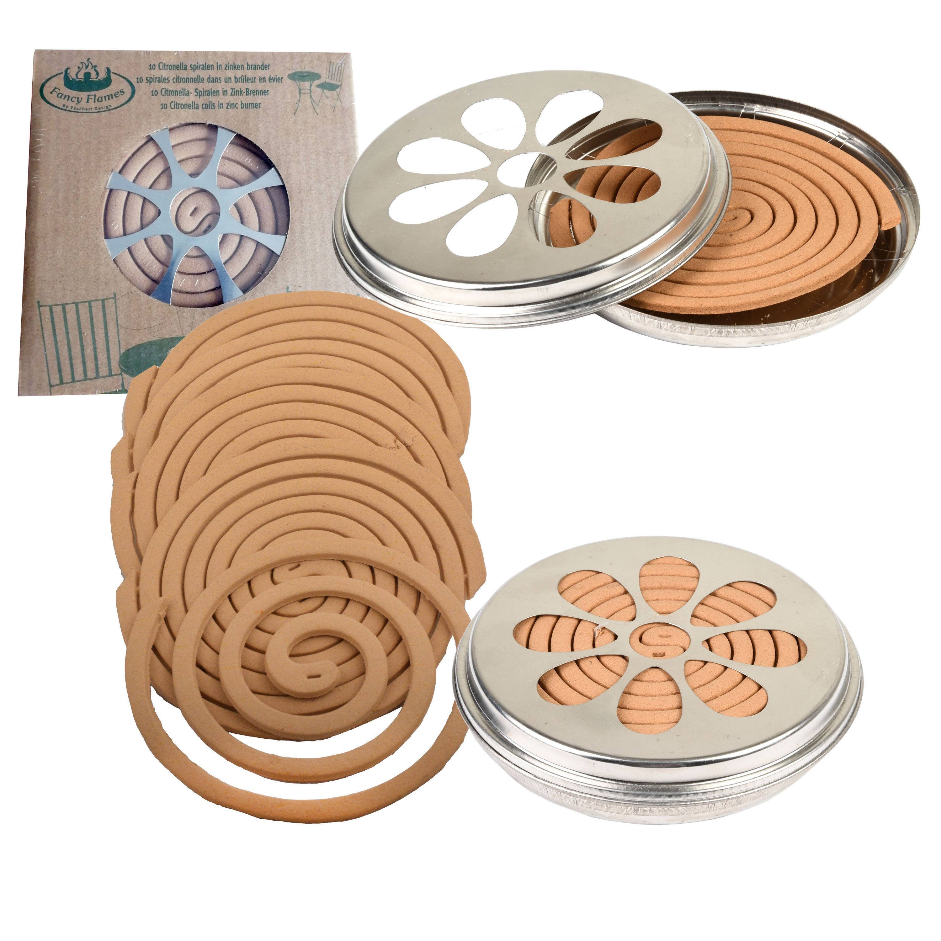 esschert design Nistkasten 10 x Citronella-Spiralen in Blechdose Mückenschutz Insektenschutz