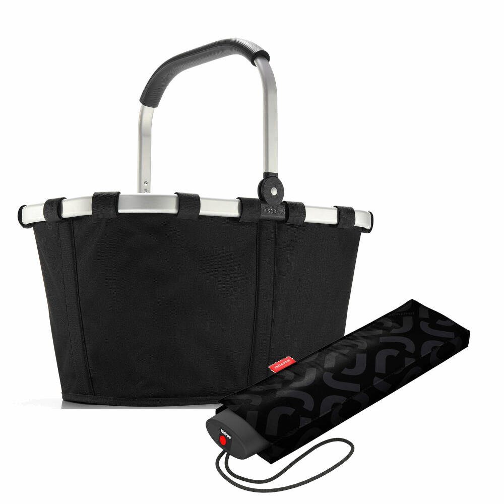REISENTHEL® Einkaufskorb carrybag Set Black, mit umbrella pocket mini, mit  Taschenschirm umbrella pocket mini