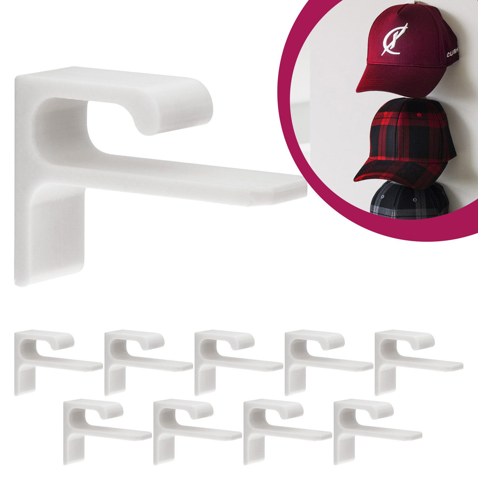 Mobilefox Hängeaufbewahrung Cap Wandhalterung BaseCap Halterung Mützen Set günstig online kaufen