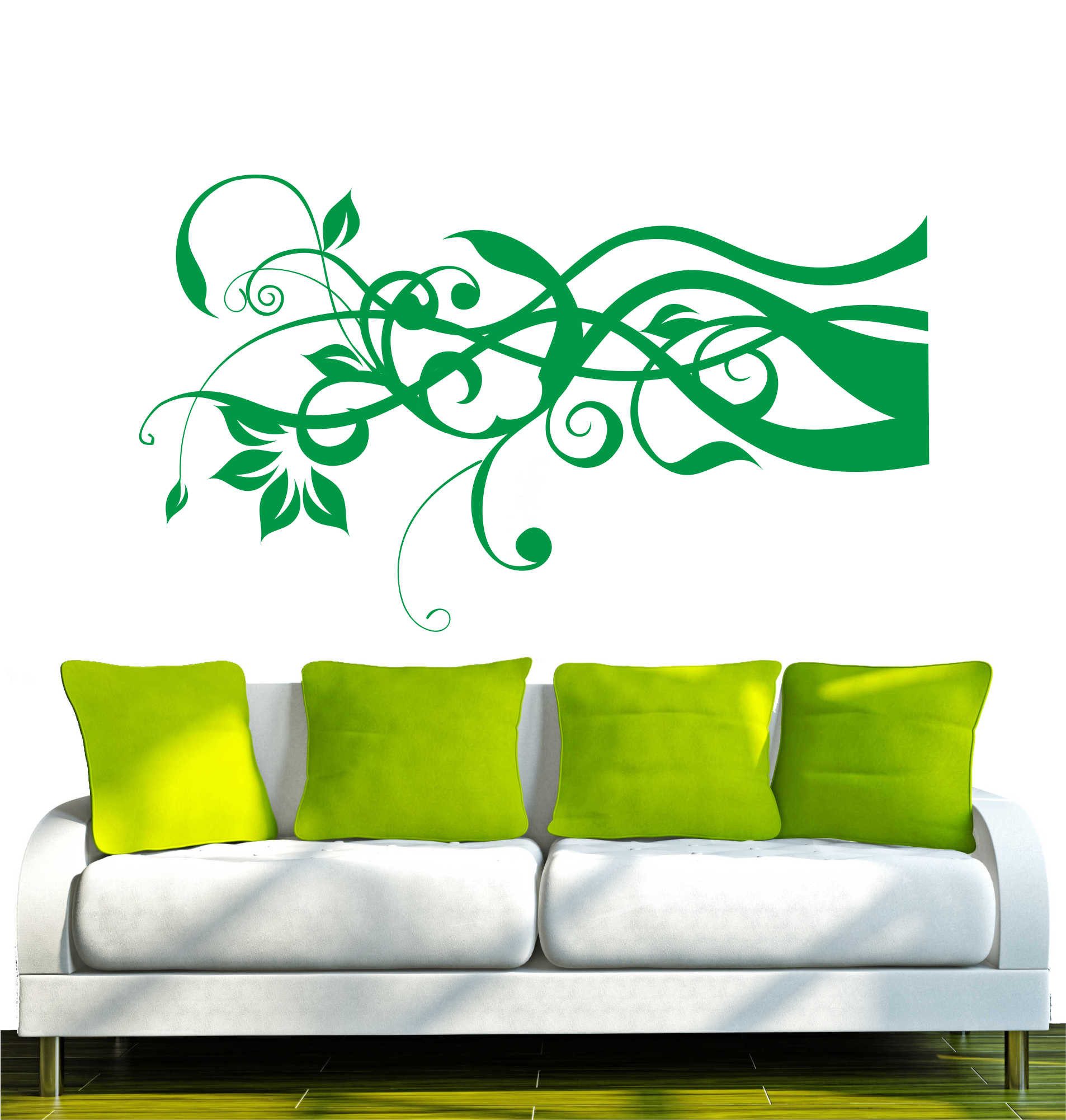 INDIGOS UG Wandtattoo Wandtattoo - Wandaufkleber - w317 Rose Tulpe Blatt Ranke Baum Pflanze