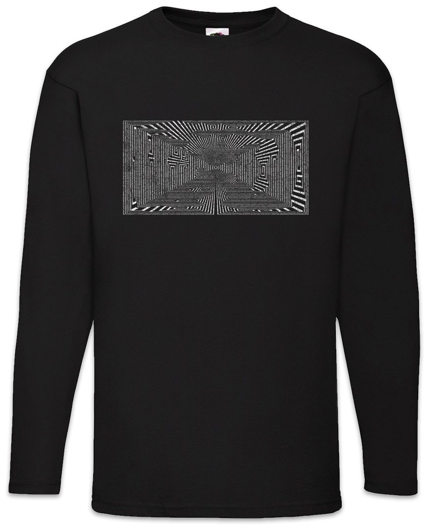 Langarmshirt 3D Maze Langarm T-Shirt Labyrinth Esoterik Mystik Spirale Hypnose