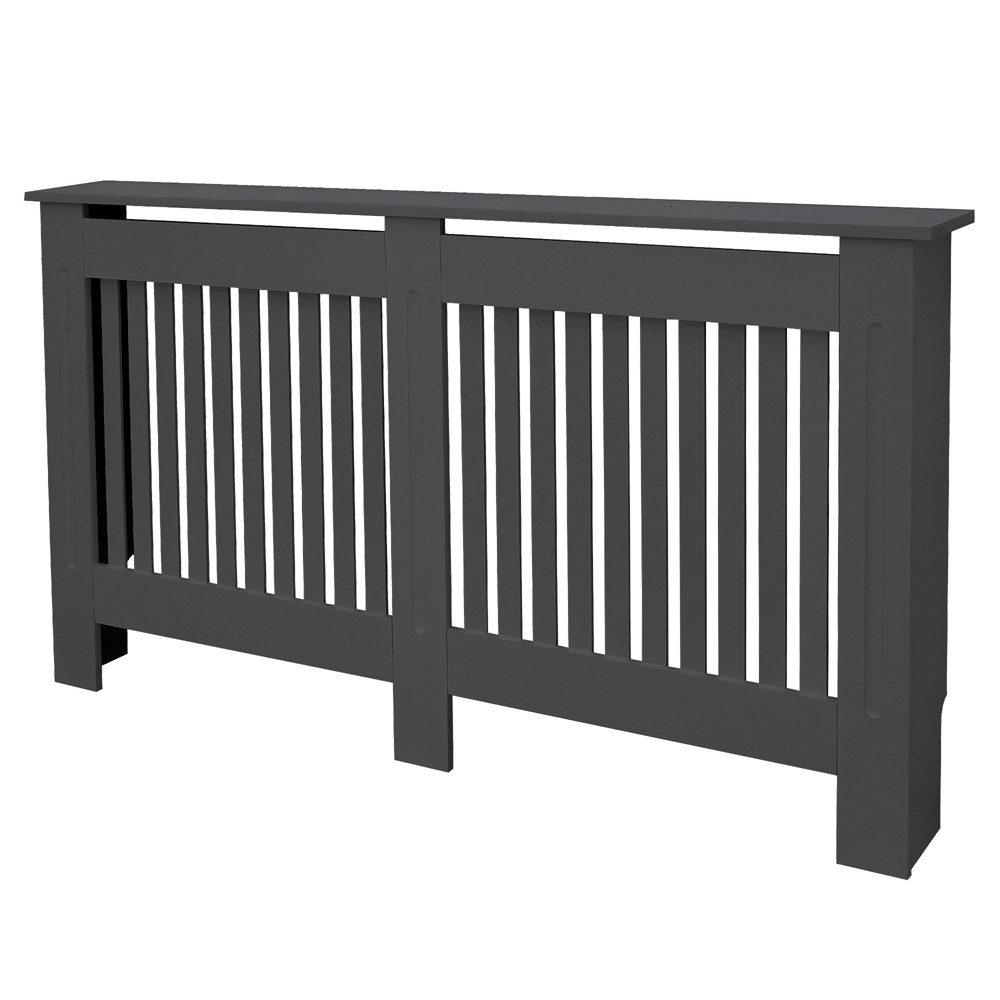 ML-DESIGN Heizungsverkleidung Heizkörperabdeckung aus Holz Heizkörperverkleidung für die Heizung, Zubehör für Heizkörper, Heizungsabdeckung lackiert Landhausstil 152x19x82 cm Anthrazit aus MDF