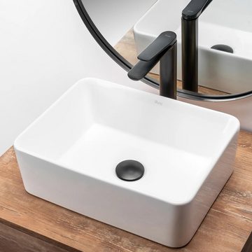 wohnwerk.idee Aufsatzwaschbecken Waschbecken Keramik Weiß Klein Gäste WC Gäste Bad Anita Mini