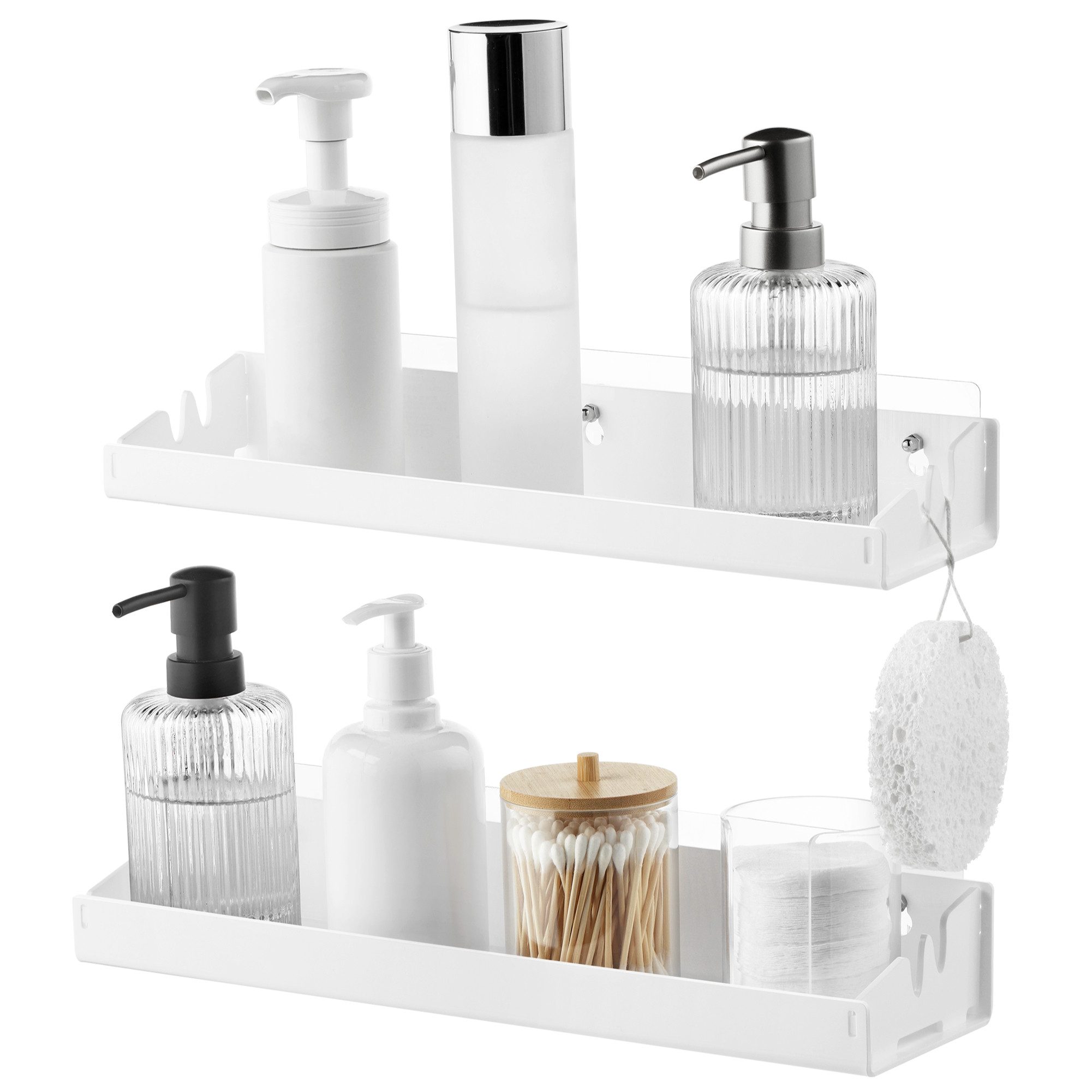 Wandregal Acryl Schweberegal - 2x Regale - Badezimmer Regal ohne Bohren - Regal