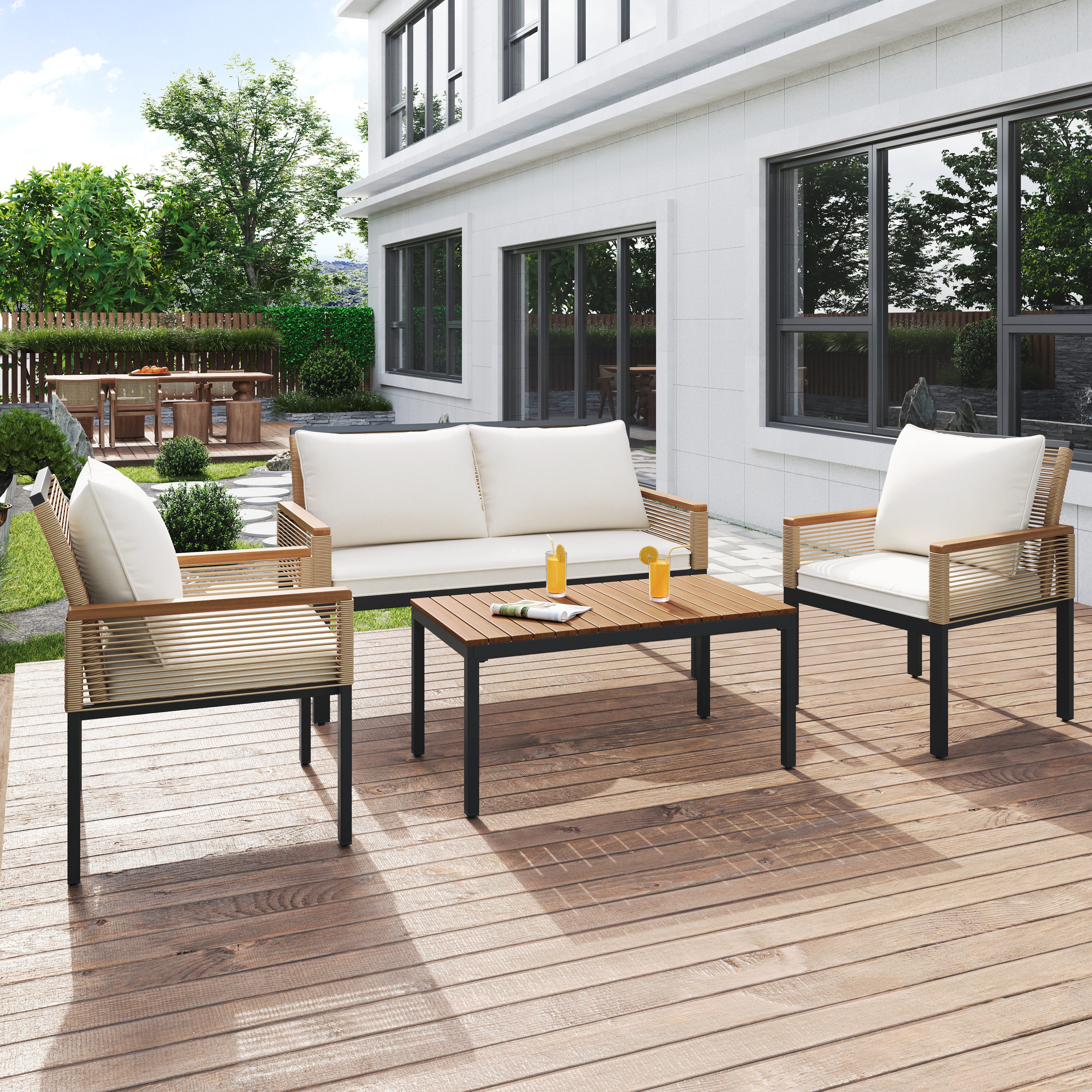 MODFU Gartenlounge-Set Loungemöbel-Set – Polyrattan & günstig online kaufen