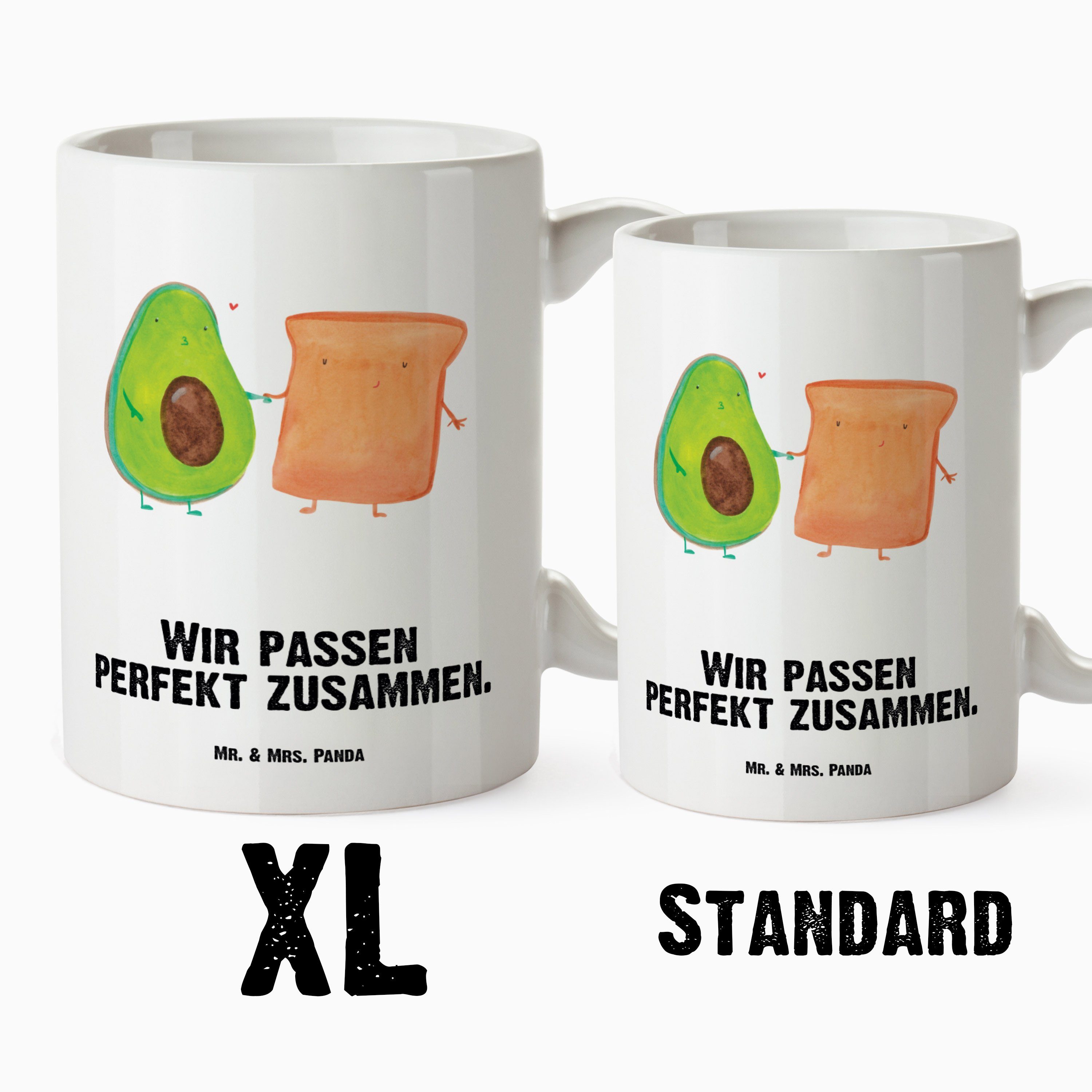 Mr. & - Toast Mrs. Becher, Keramik + Tass, Freund, Geschenk, Gesund, XL XL Avocado Weiß Panda Tasse Tasse - XL