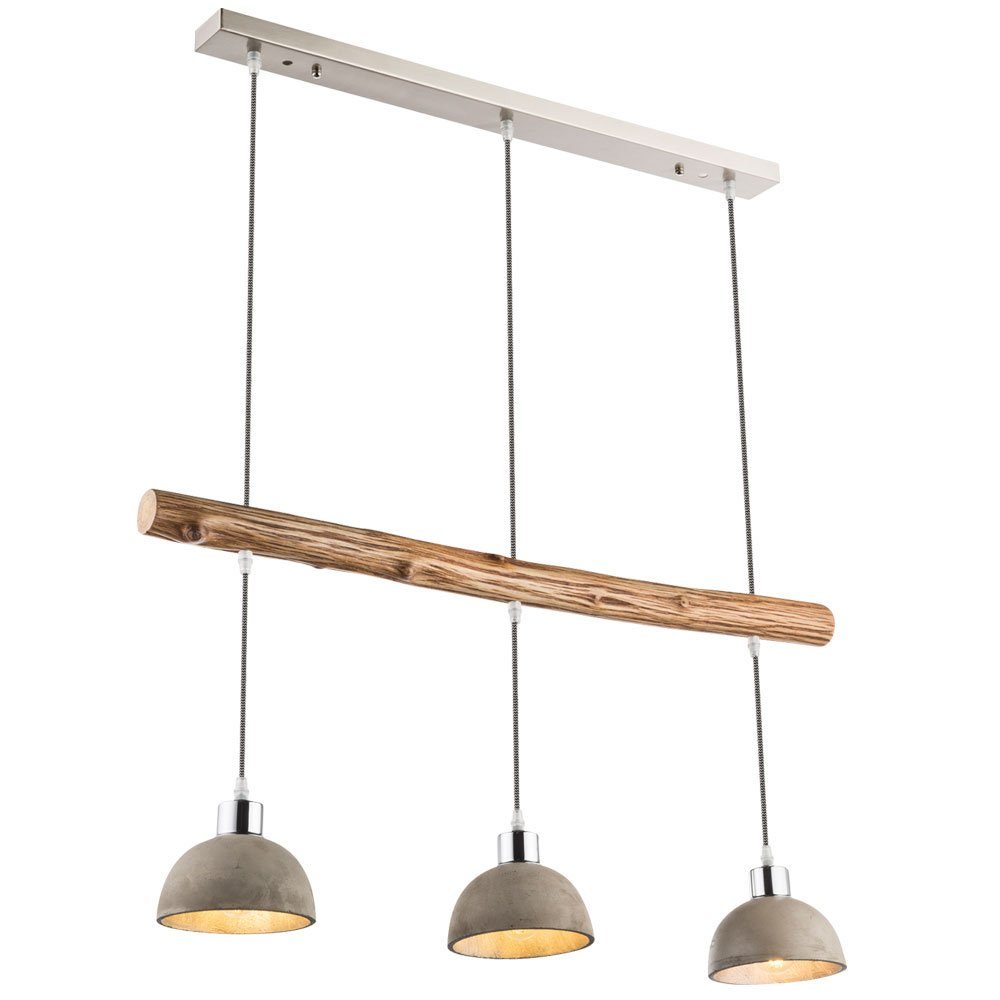 etc-shop LED Pendelleuchte, Leuchtmittel Strahler Decken Holz Pendel Warmweiß, Ess Zimmer im Hänge inklusive, Leuchte Lampe Beton