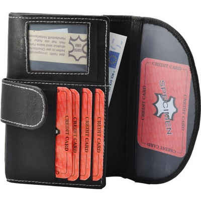 NO NAME Geldbörse Damenbörse Geldbeutel mit Passbild Fach Leder Farbe schwarz Maße 15,0 (1-tlg)