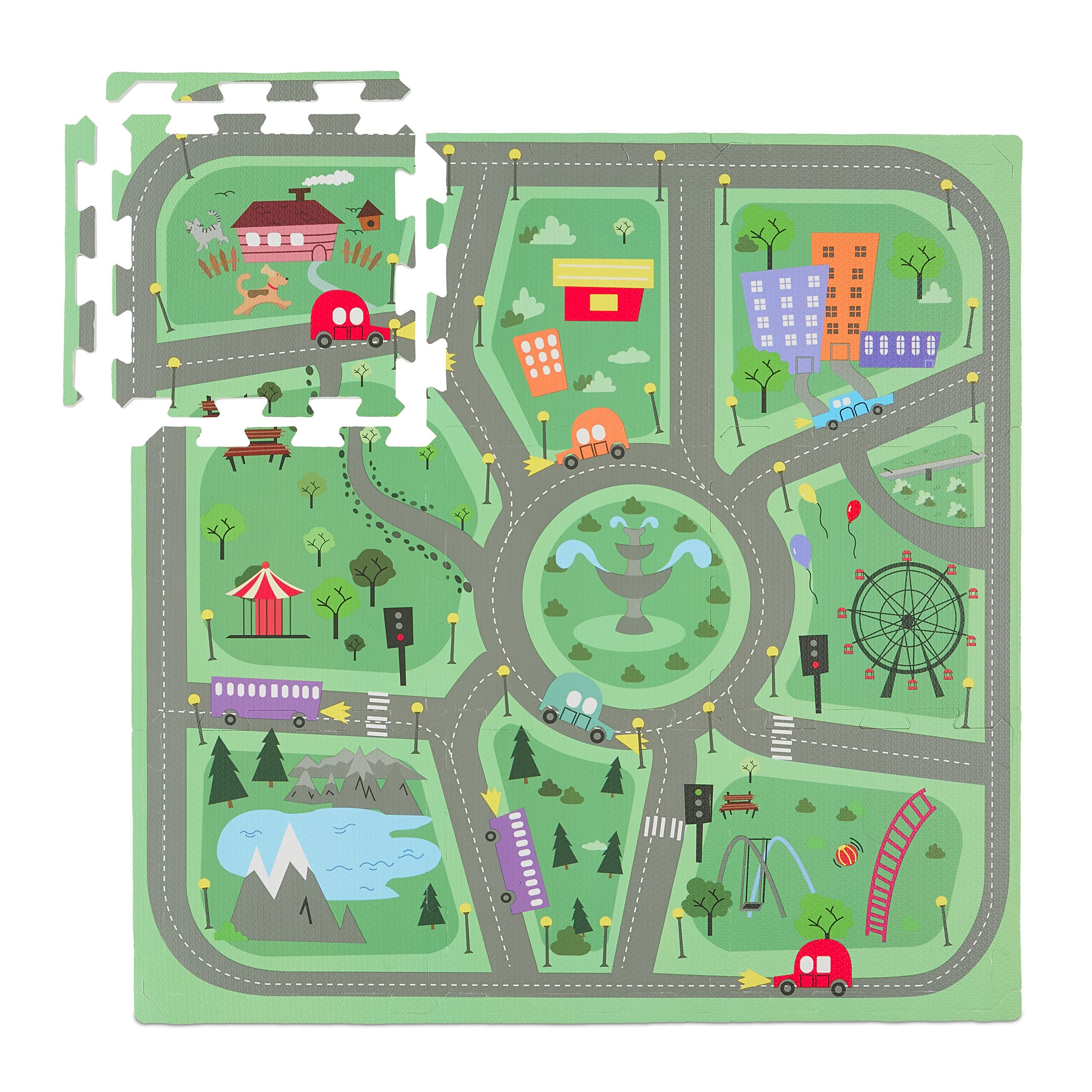 relaxdays Spielmatte Puzzlematte Stadt günstig online kaufen