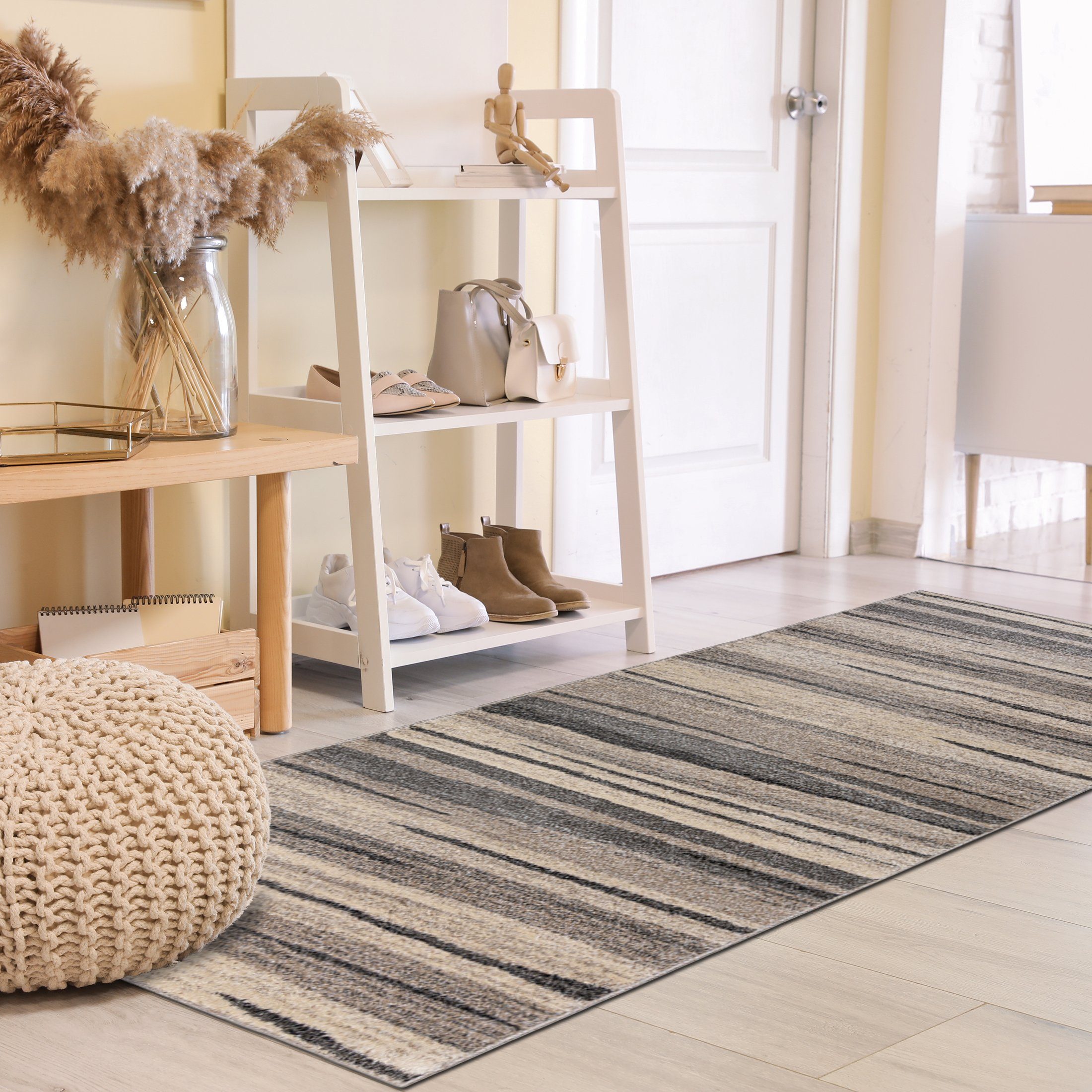 Mazovia Läufer Läufer Flurläufer Modern für Vorzimmer, Küche - Beige, 100 x 100 cm, Kurzflor, Meterware, Höhe 10 mm