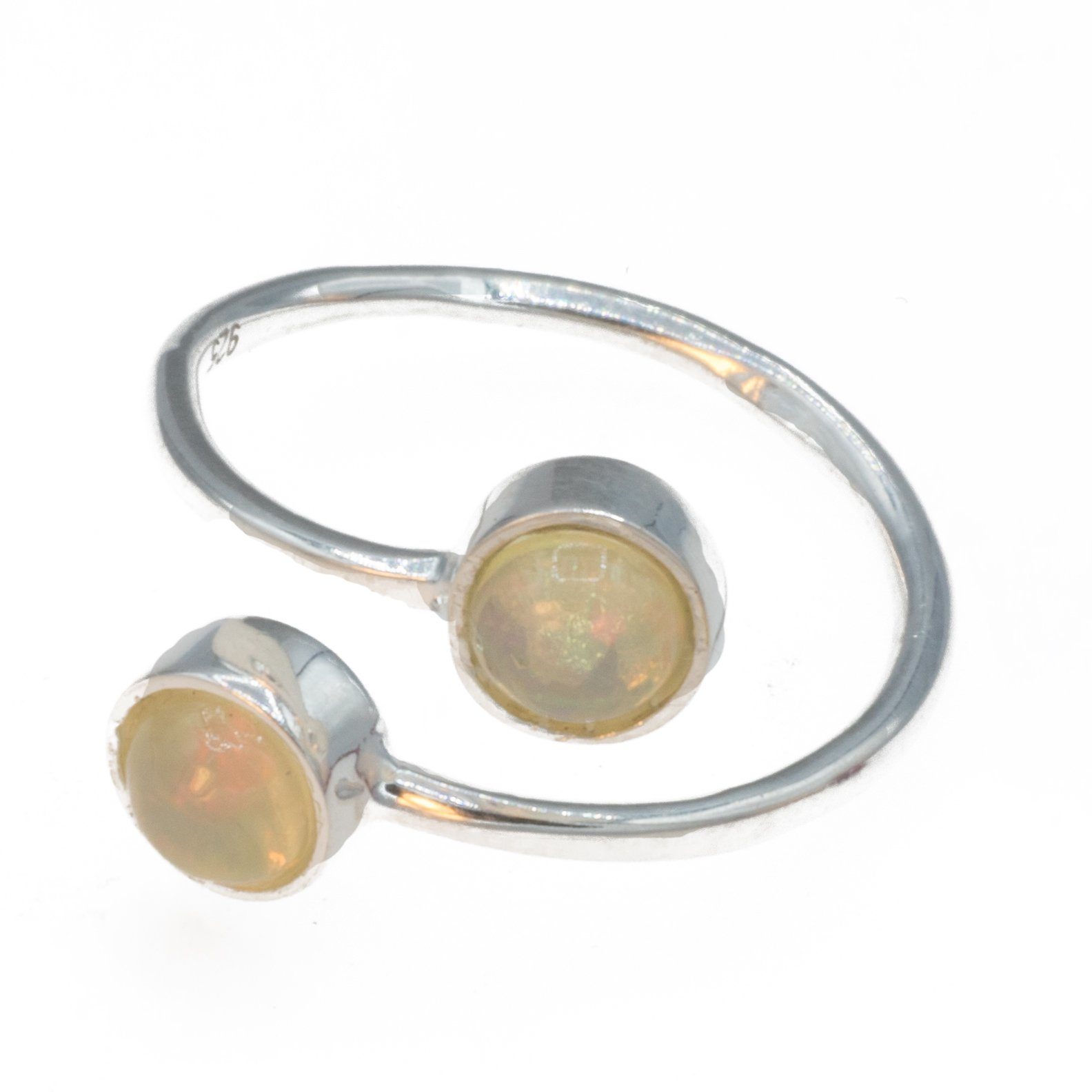 Bella Carina Silberring »Ring mit 2 echten Edelopal Steinen verstellbar 925  Silber«, echter Edel Opal online kaufen | OTTO