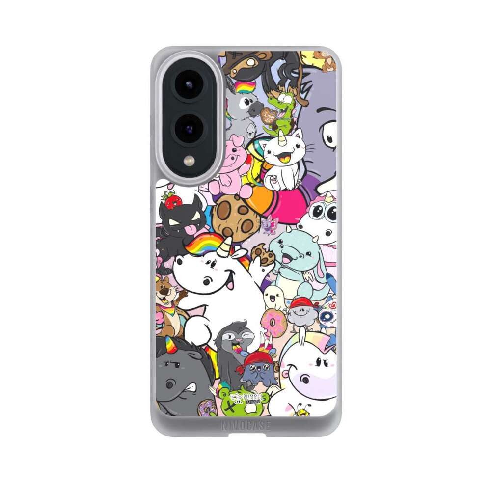 NIVOCASE Handyhülle Pummeleinhorn Pummel & Friends Freundschaft Friendship Wimmelbild, Samsung Galaxy S25 Edge Handyhülle Hülle NIVOpure Case Frozen