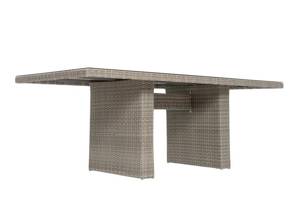 bellavista - Home&Garden® Gartentisch Tisch Rho, 220x100x76cm (Set, 9-St),  mit 5mm starker Sicherheitsglasplatte