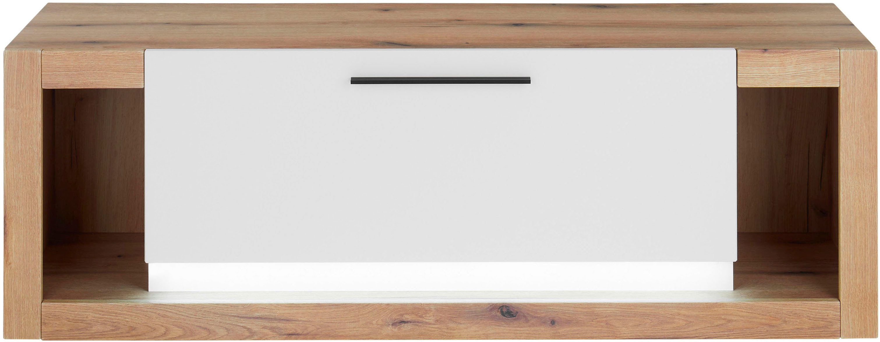 Home affaire Lowboard Brixen, moderner TV-Schrank, Kommode in Eiche Evoke Dekor mit Weiß, Metallgriffe, ausreichend Stauraum, vielseitig einsetzbar