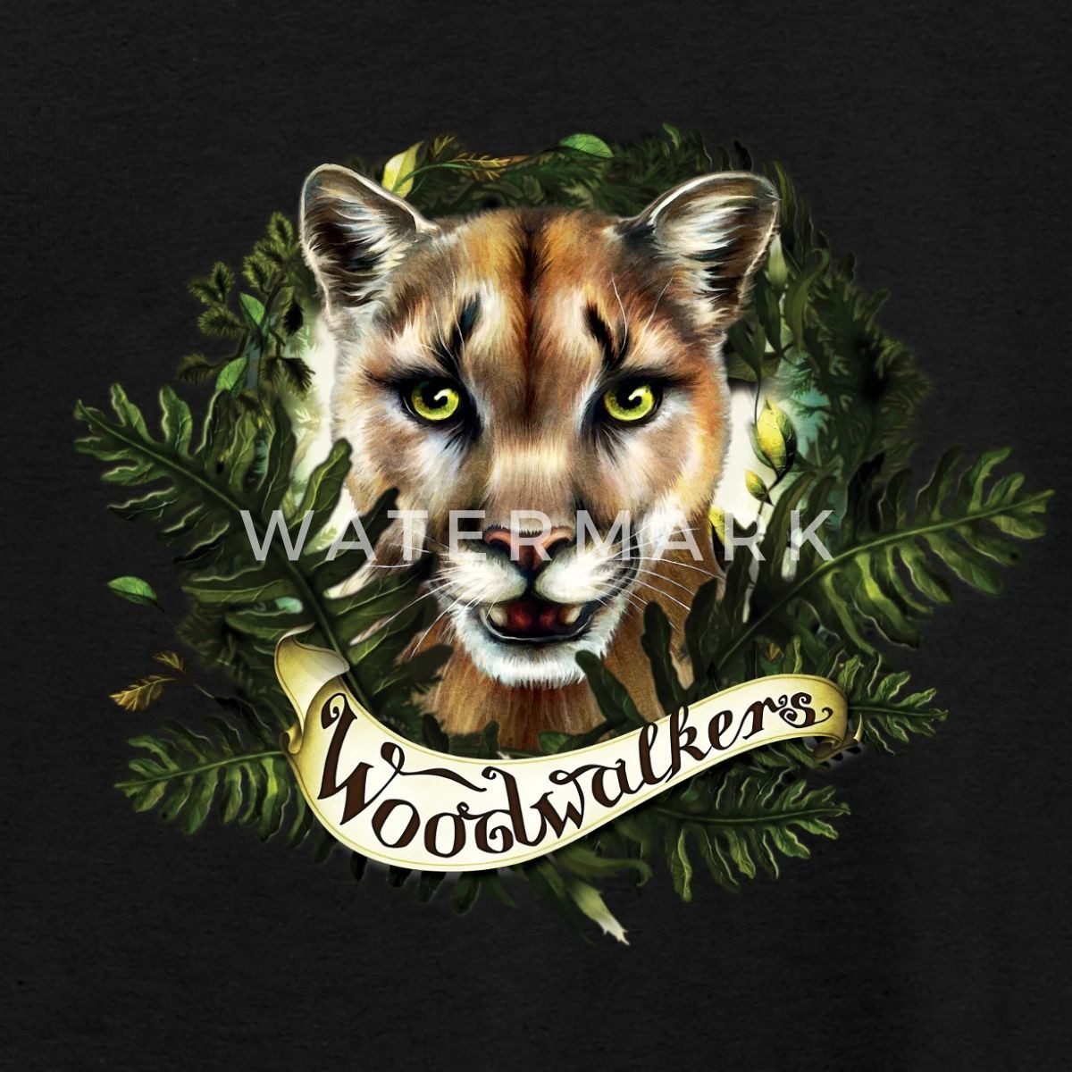 T-Shirt Woodwalkers Carag In Tiergestalt & Schriftzug Teenager T-Shirt