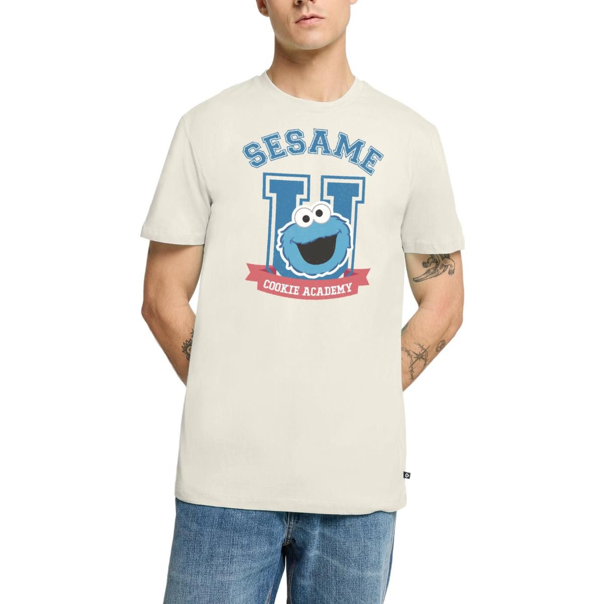 Spreadshirt T-Shirt Sesamstraße Cookie Academy Männer Premium T-Shirt (1-tlg)