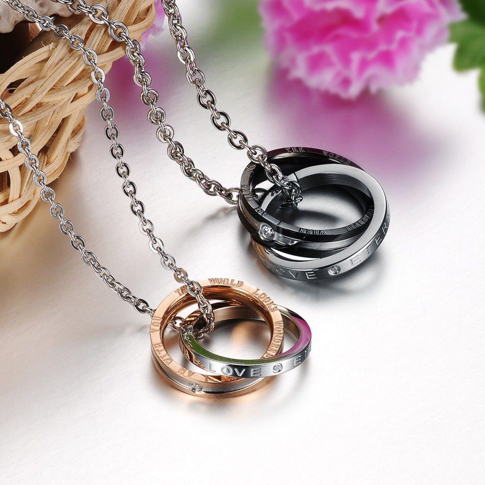 Kim Johanson Schmuckset Zeitlose Liebe (Set, 4-tlg), mit Zirkonia, Partnerketten: 2 Ketten mit Anhänger – Bild 4 von 4