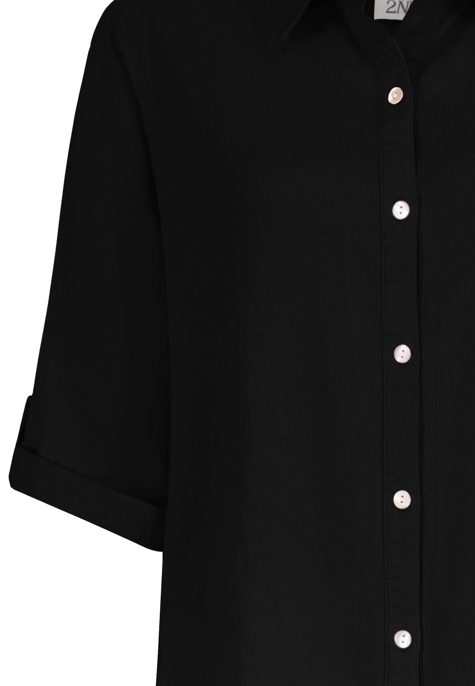 Eight2Nine Hemdbluse Damen Leinen Bluse atmungsaktiv Tunika Sommer langebluse Hemdbluse – Bild 5 von 5