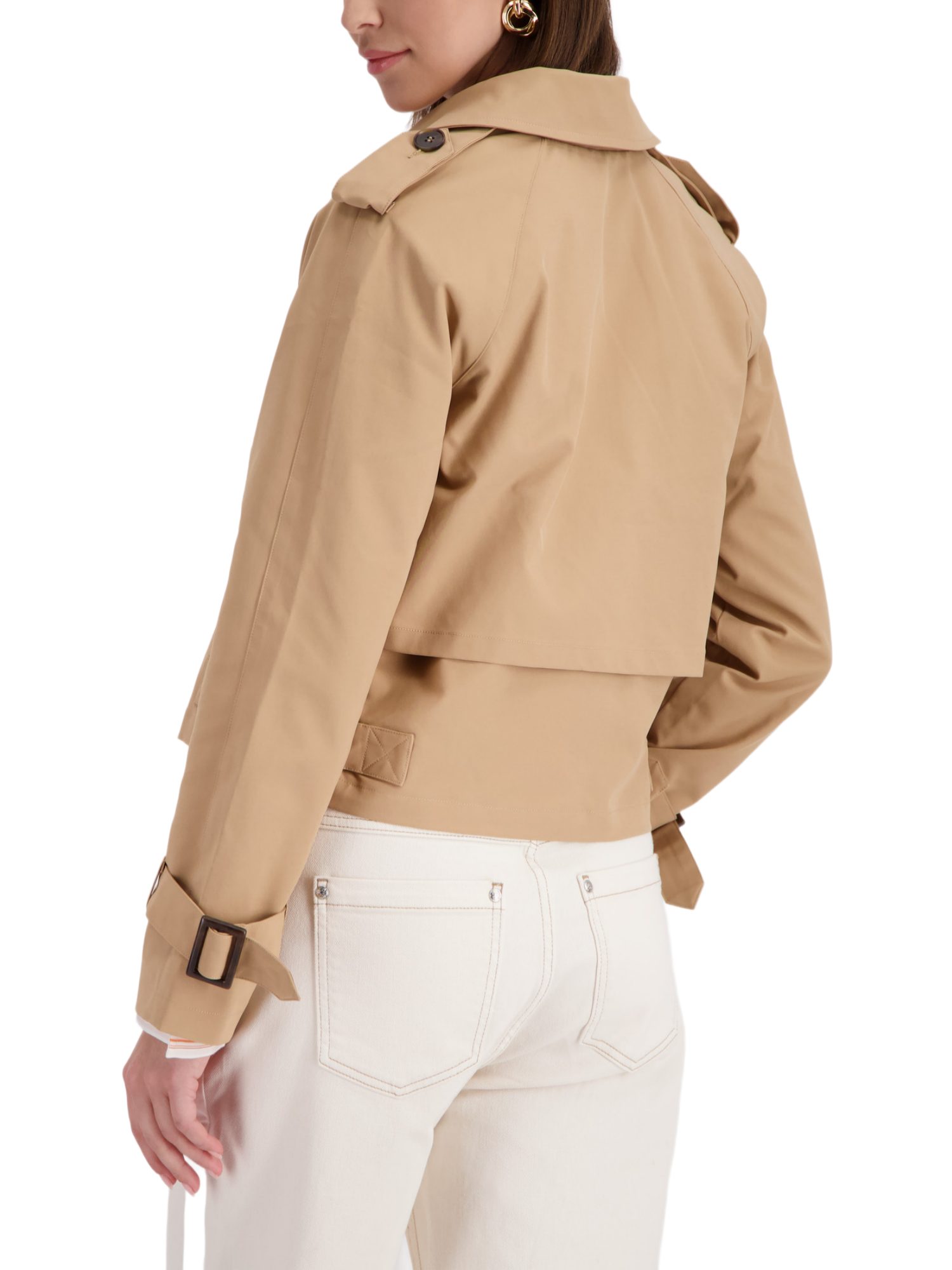 Monari Kurzjacke natur,Casual,Polyester,Unifarben,Reverskragen,Lang,Gerade – Bild 4 von 5