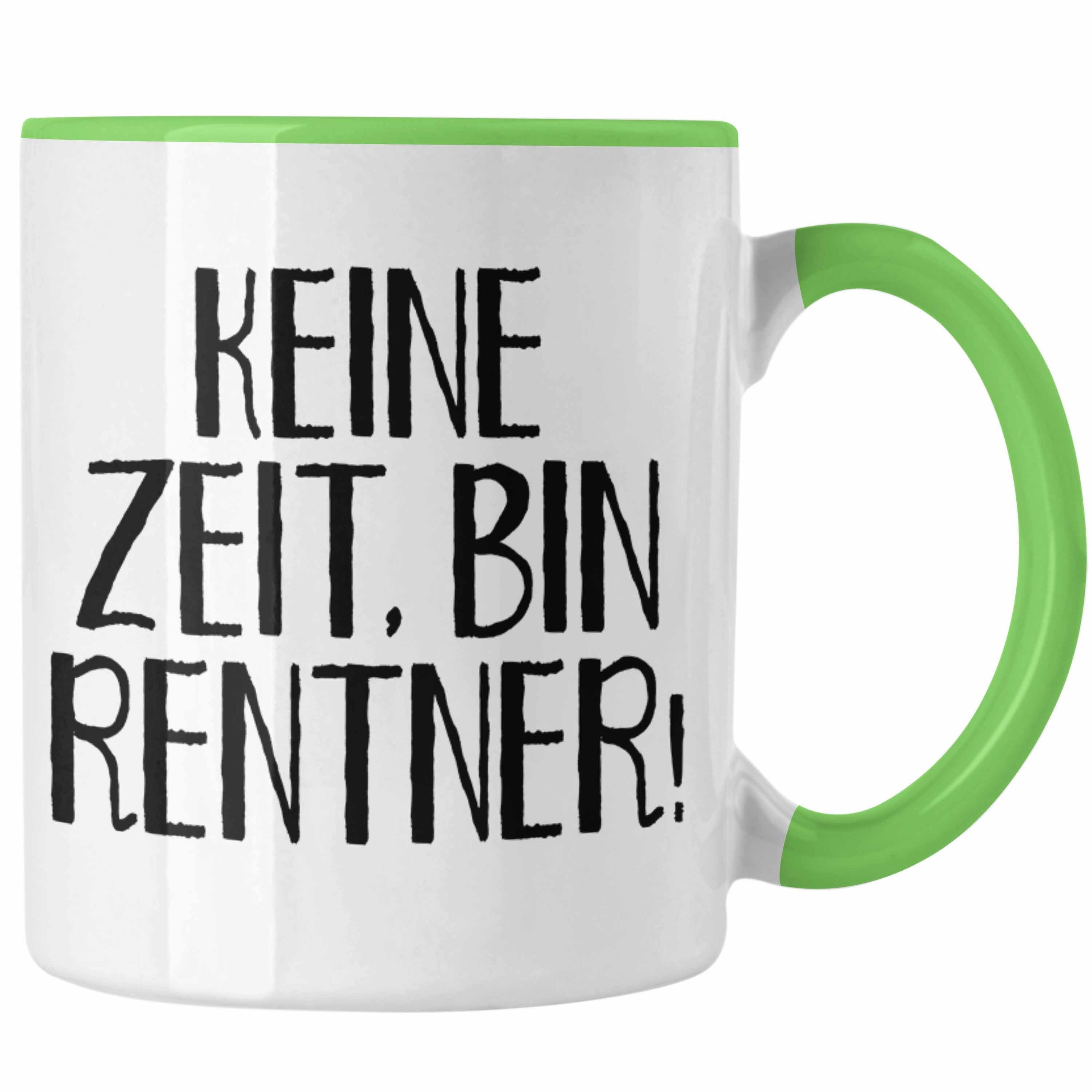 Trendation Geschenk Rentner Frau Lustig für Frauen Männer Pensionierung Renteneintritt Mann Ruhestand Grün Rentnerin Kollegin - Tasse Trendation Geschenke Tasse