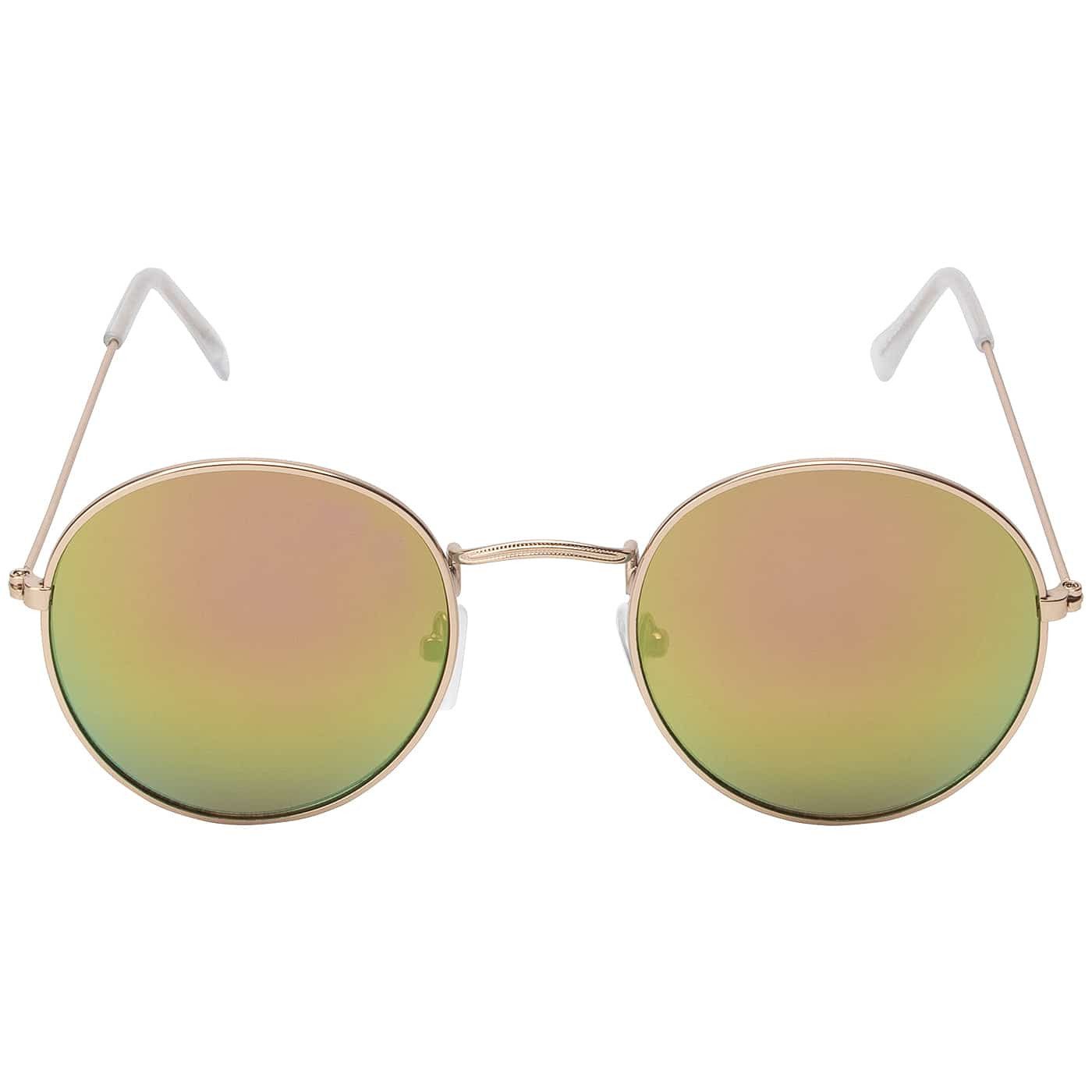 BEZLIT Eyewear Retrosonnenbrille Rund Form Verspiegelt Damen Herren Sonnenbrille (1-St) mit orange, blau, hellrot, lila, grün und roten Linsen