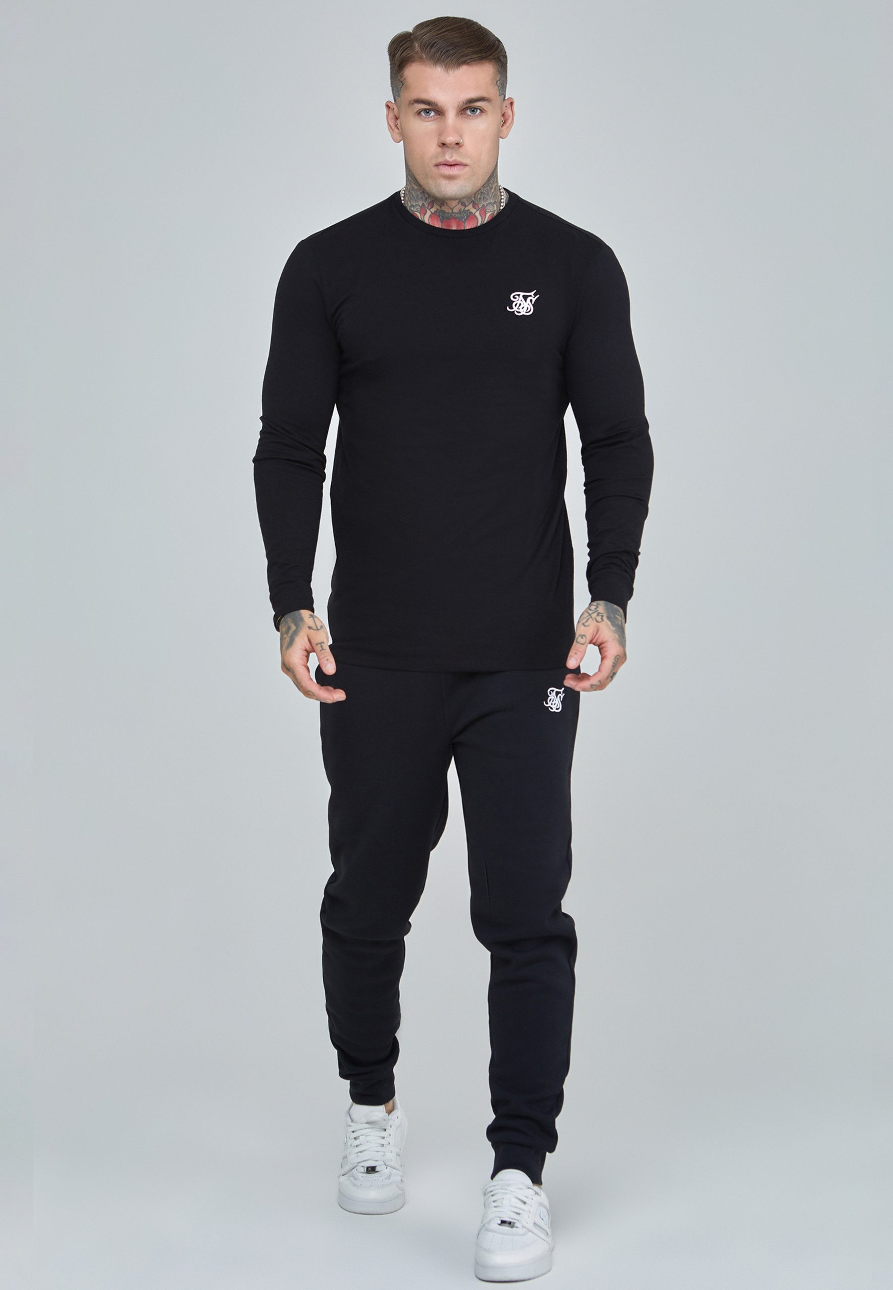 Siksilk T-Shirt SikSilk Herren Essentials Langarm-T-Shirt