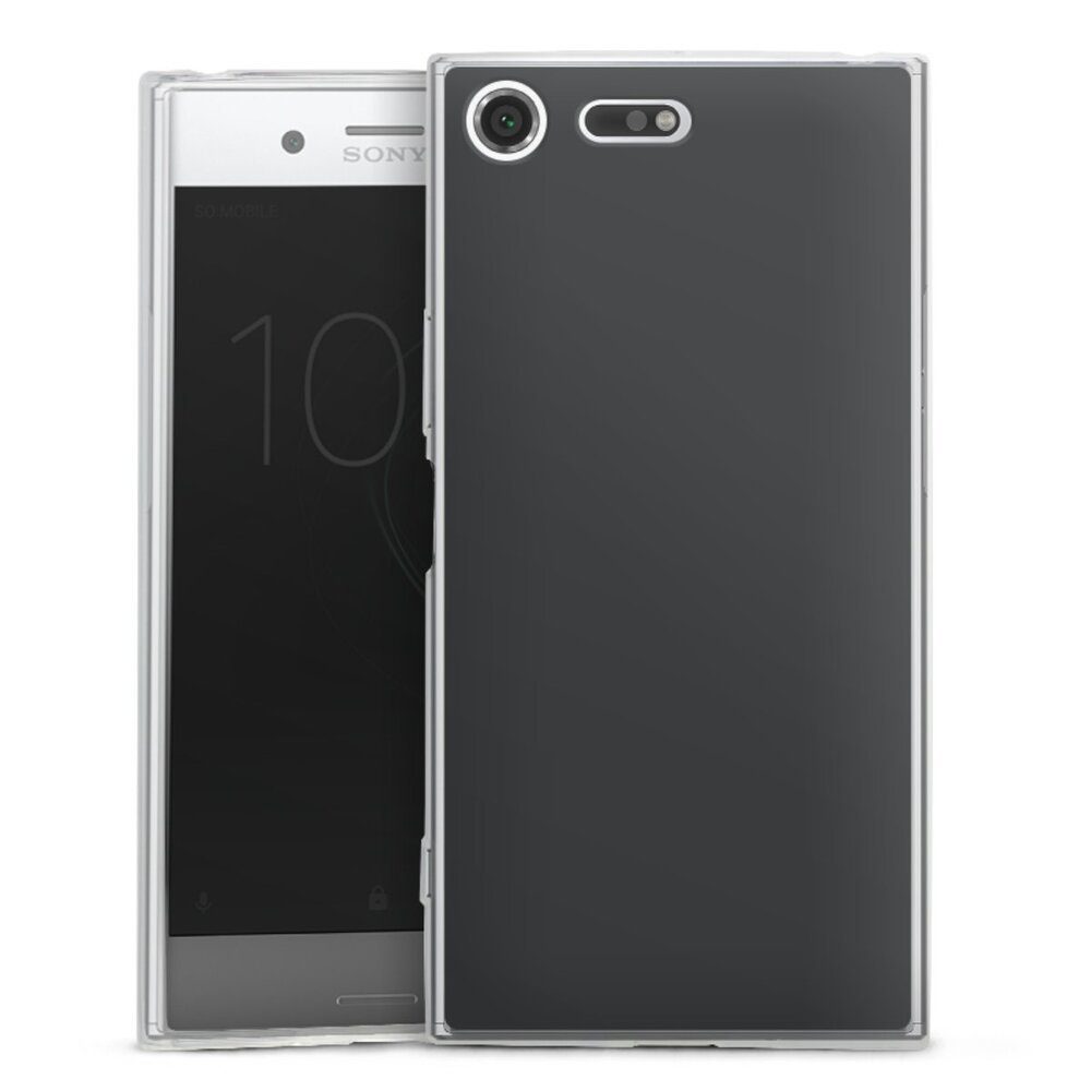 DeinDesign Handyhülle einfarbig schwarz Farbe Schwarz, Sony Xperia XZ Premium Slim Case Silikon Hülle Ultra Dünn Schutzhülle