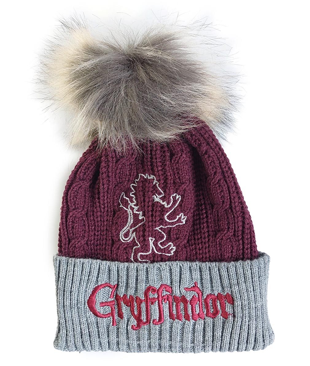 Harry Potter Bommelmütze Gryffindor House Fur Pom Beanie Strickmütze Bommelmütze