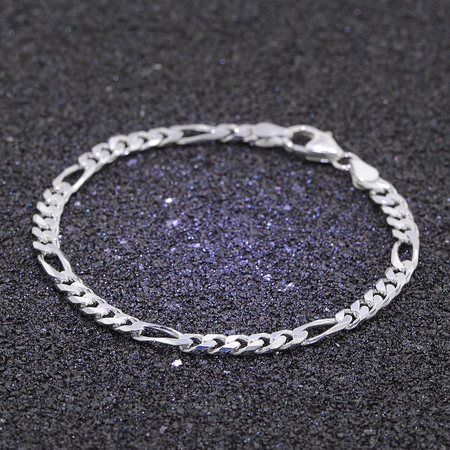 trendor Gliederarmband Figaro-Armband Silber 925 HerrenBreite 4,3 mm