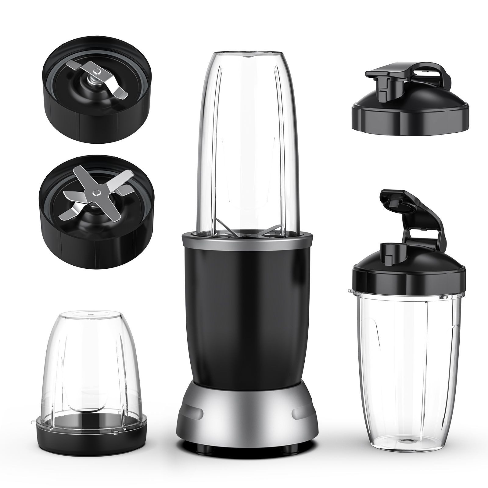 Teendow Standmixer BL916AB 3 in 1 Smoothie mixer maker 1200W hochleistungs mixer, 1200 W, 1.1L, 6 Klingen, Leicht zu tragen, Sicher, rutschfest