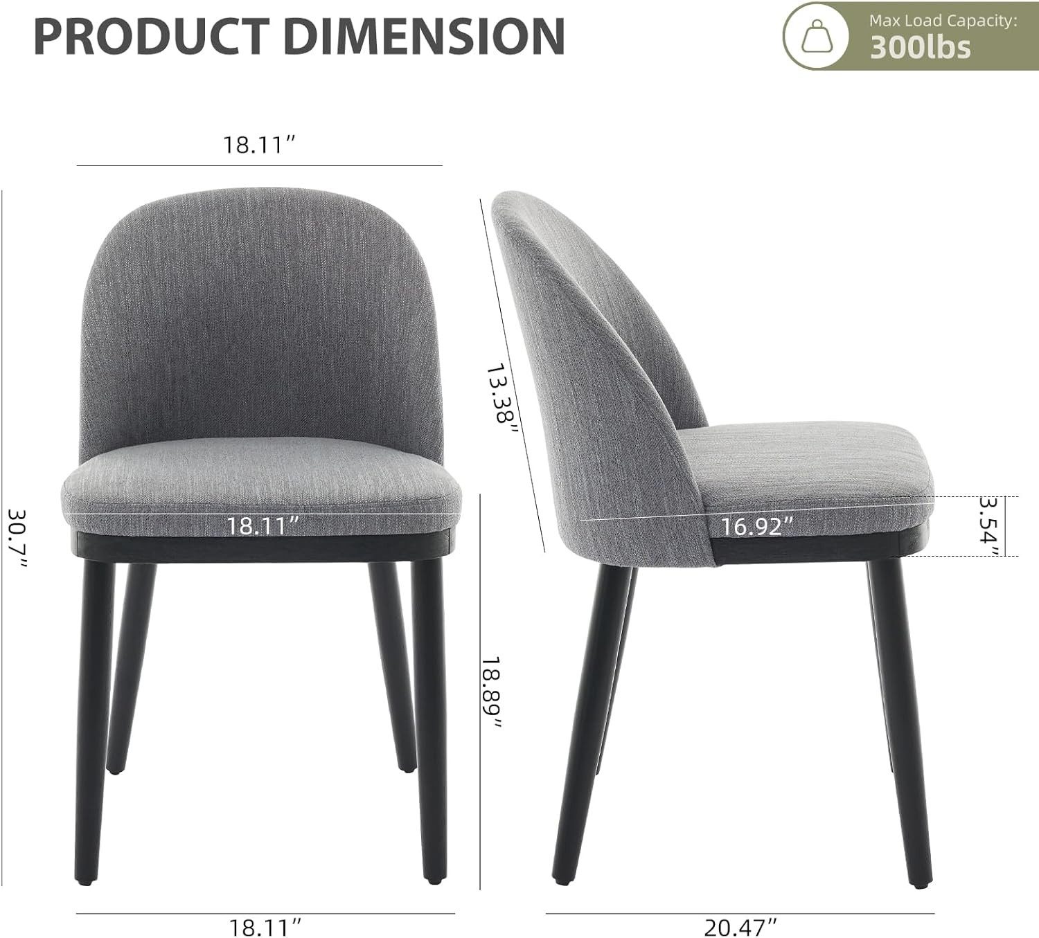 GarveeMore Esszimmerstuhl 2er-Set,moderne Küchenstühle aus Stoff günstig online kaufen