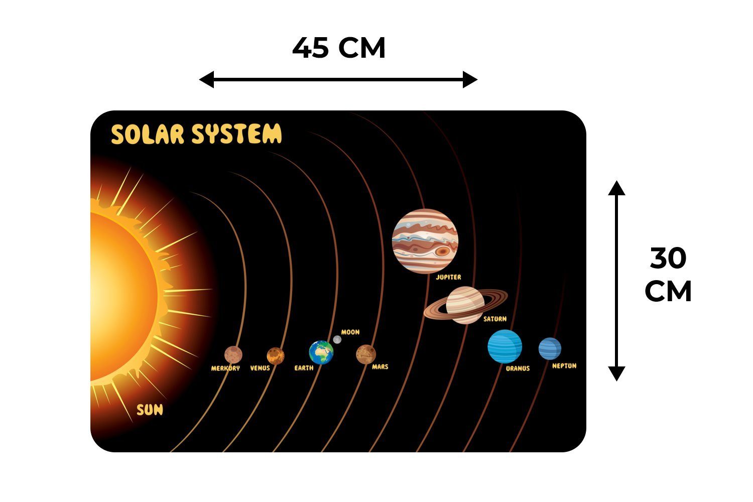 Eine Platzmatte, Platzdecken, des Darstellung Platzset, Sonnensystems, (6-St), Schmutzabweisend Platzset, MuchoWow, Tischmatten, schematische