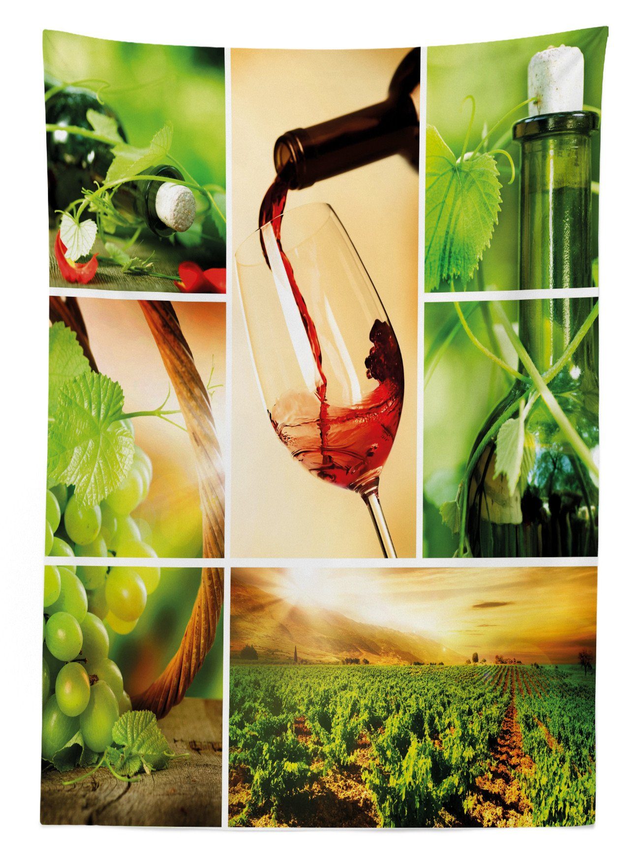 Abakuhaus Tischdecke Farbfest Waschbar den Bereich Farben, geeignet Wein Außen Weinprobe Klare Grapevine Für