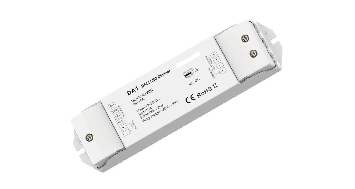 DOTLUX LED-Streifen DOTLUX 1Kanal DALI-Dimmer max.360W für LED-Streifen 1x15A 12- 24 V PWM