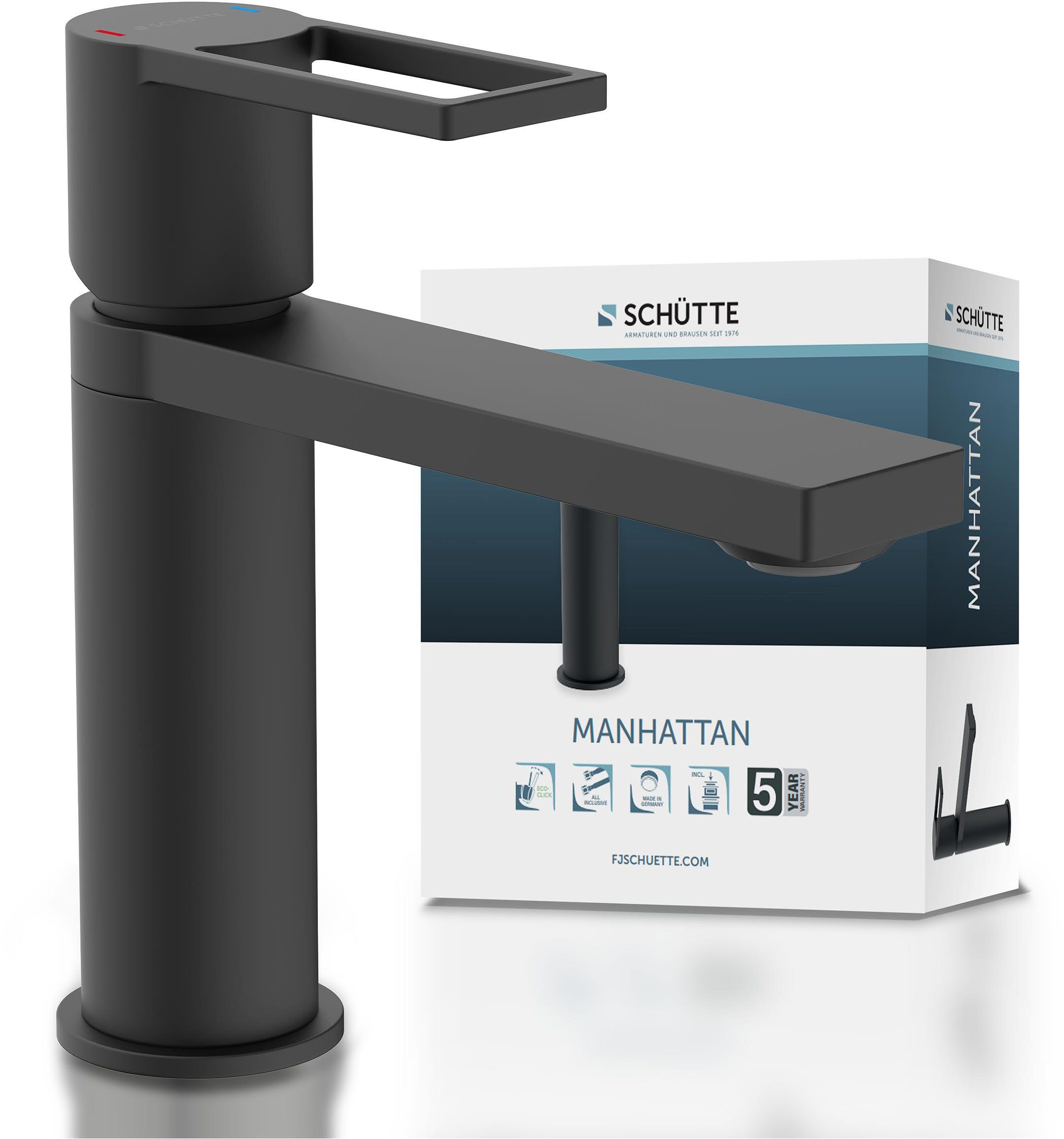 Schütte Waschtischarmatur MANHATTAN Verbrühschutz, wassersparend, Marken-Mischüse