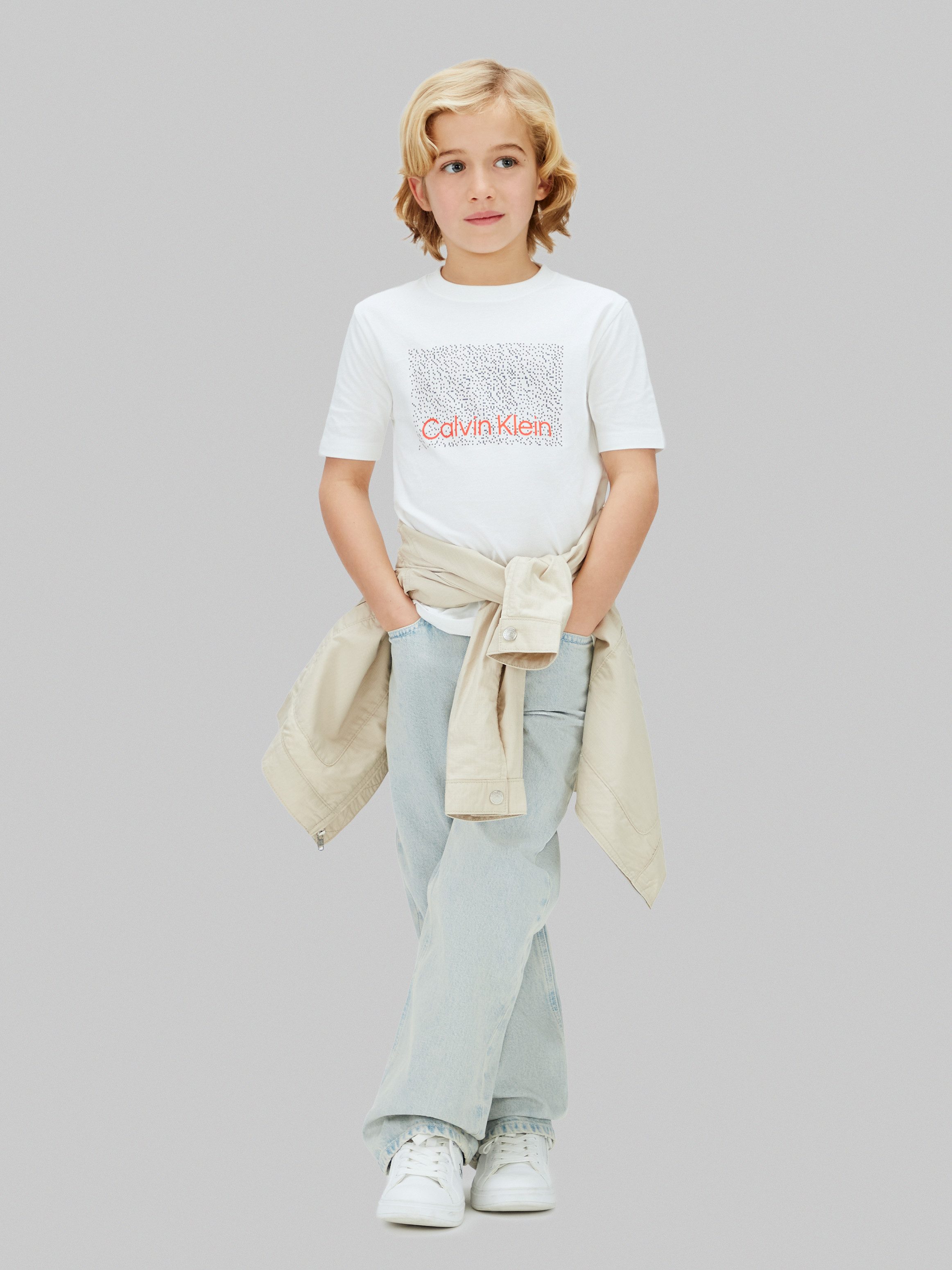Calvin Klein Jeans T-Shirt PERFORATION T-SHIRT Regular fit für Kinder mit Markenprint