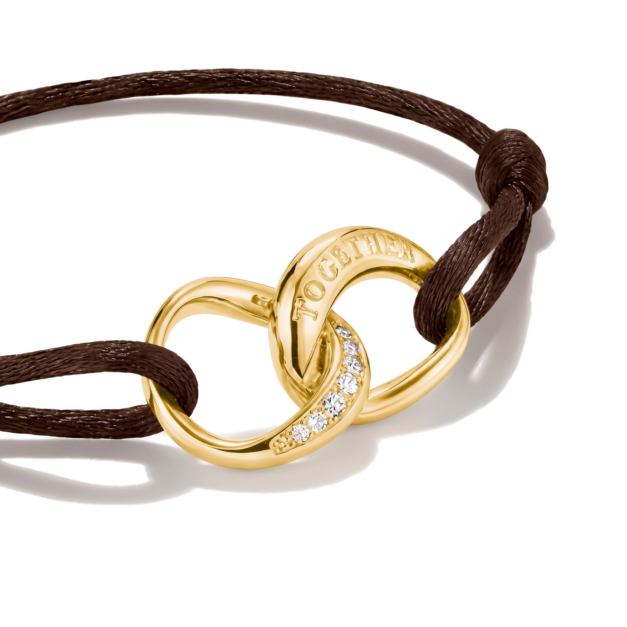 THOMAS SABO Armband Together Textilarmband gelbgoldfarben, mit Zirkonia (synth) – Bild 2 von 5
