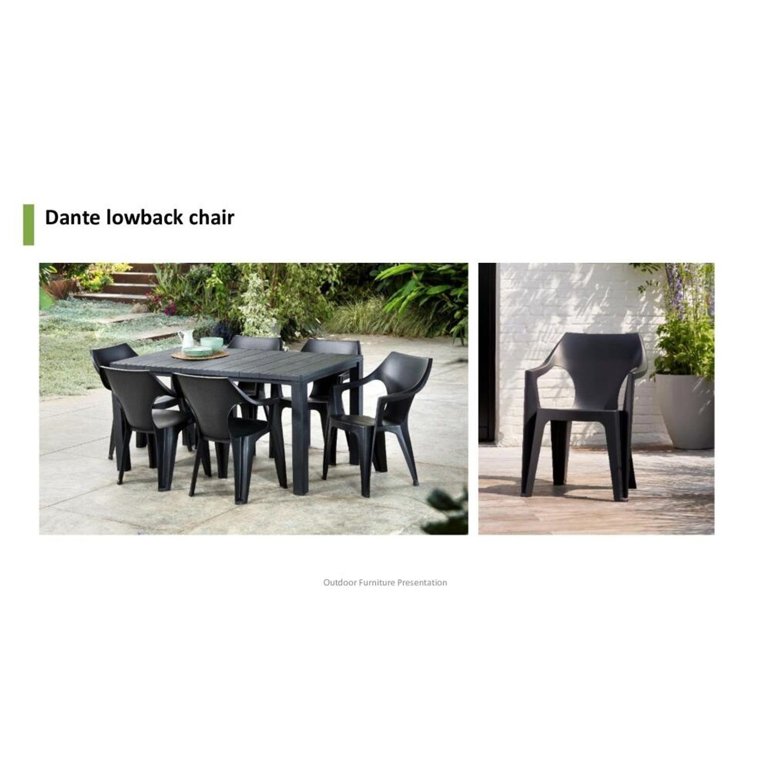 Hochlehner Schwarz Dante Garten BURI 57x57x59cm Gartenstuhl Metall Outdoor Stuhl Sessel