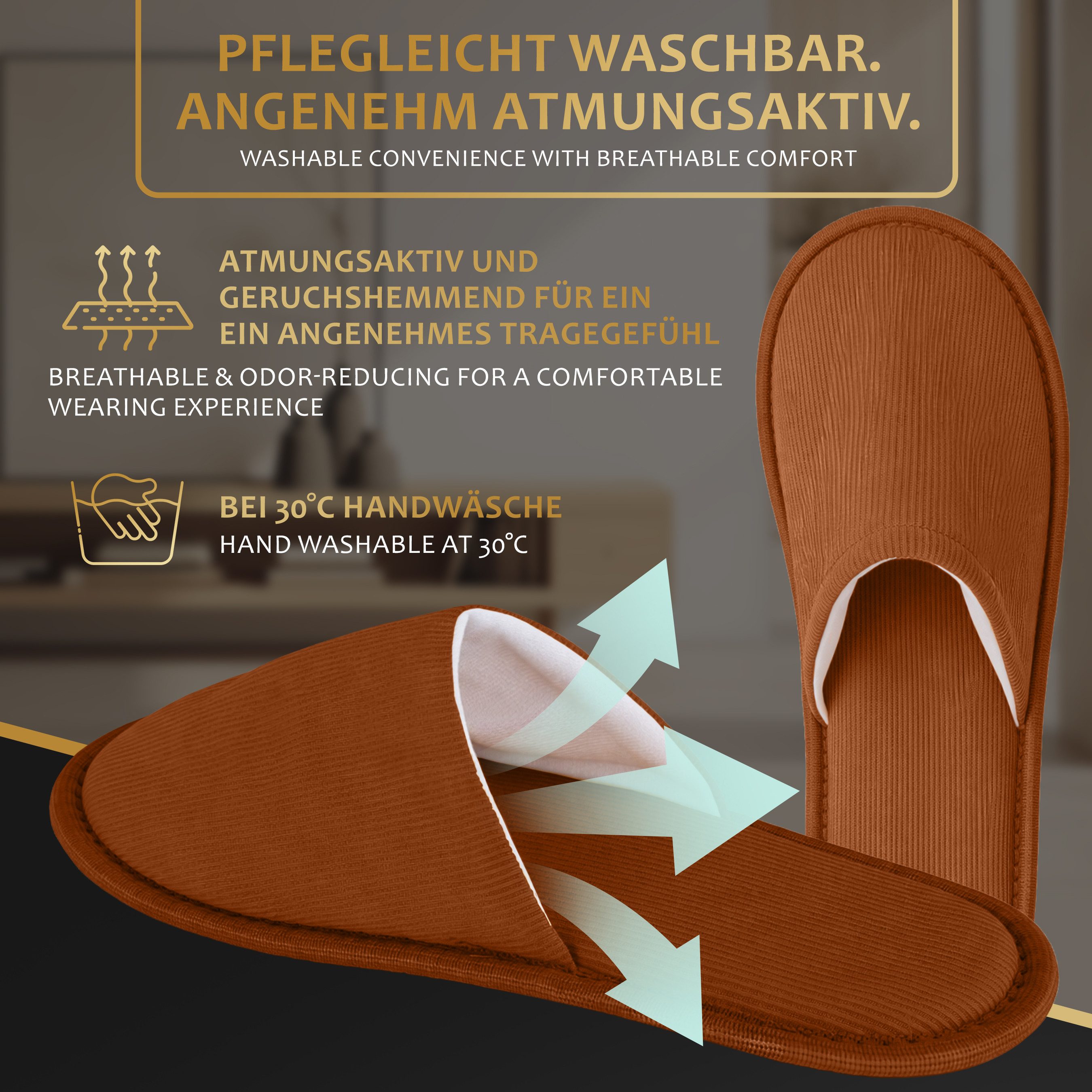ONVAYA Premium Gästehausschuhe Set-Guest Slippers-Gästepantoffeln Unisex Plüsch Hausschuhe – Bild 5 von 5