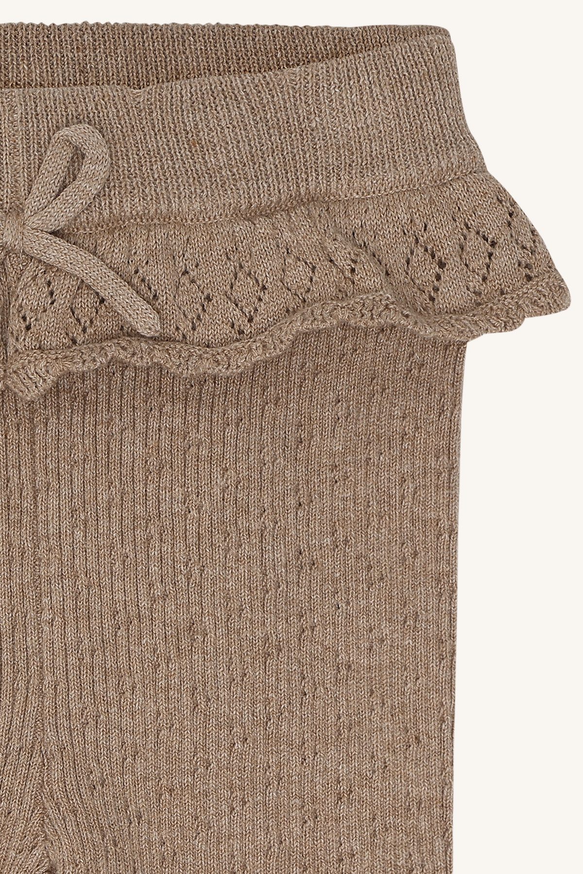 Hust & Claire Leggings HCLisa Knit Rib (1-tlg) HCLisa Knit Rib Strickleggings mit Rüschenbund – Bisquit