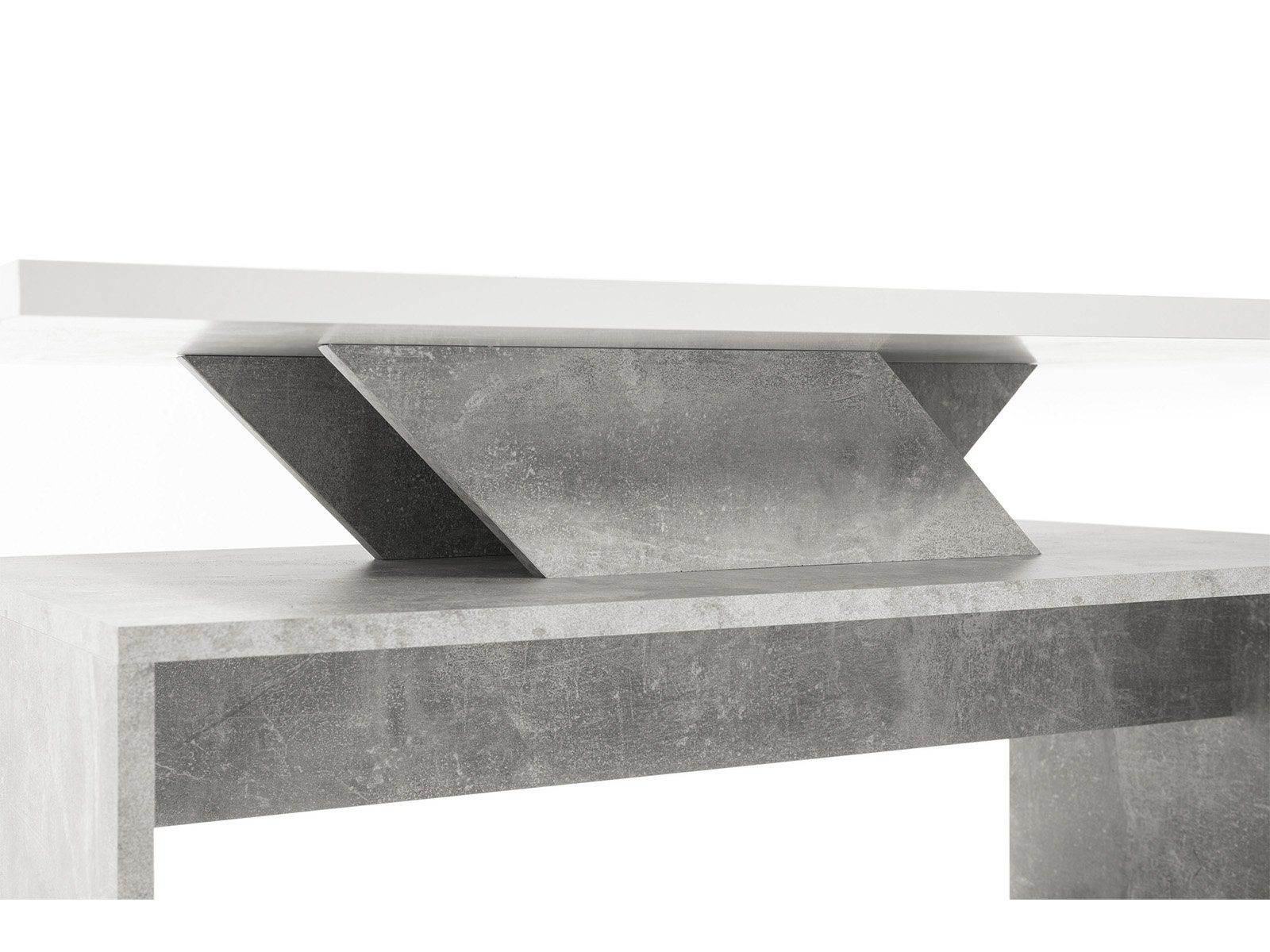 möbelando Couchtisch Alicante, Moderner Couchtisch Höhe Tischplatte Nachbildung, in cm, Spanplatte, 50 60 cm, Beton 100 in Tiefe cm Gestell Breite aus Weiß