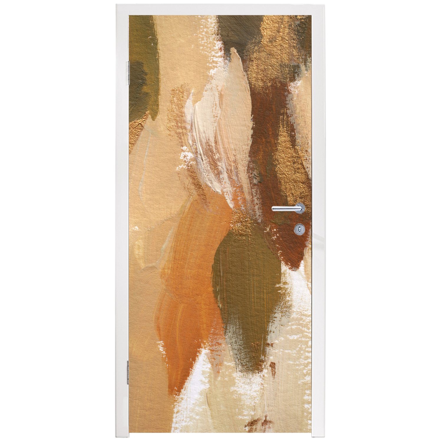 Matt, Tür, Türtapete cm - Grün, Fototapete (1 bedruckt, 75x205 - St), MuchoWow Orange für Türaufkleber, Farbe