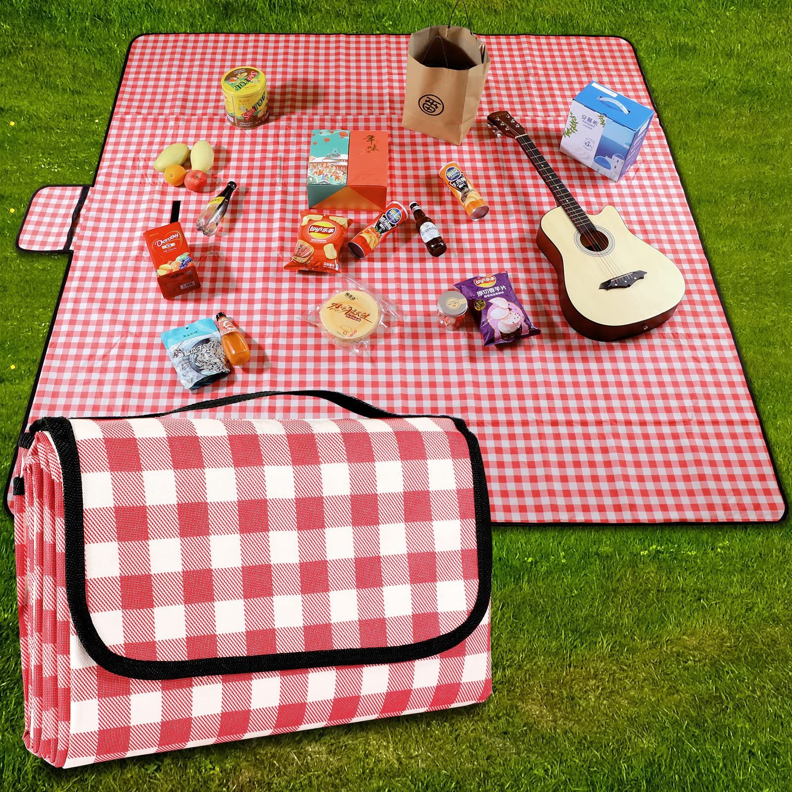 Picknickdecke Picknickdecke 200 cm x 200 cm, wasserdicht, Stranddecke, CoolBlauza, Picknick-Matte,für Wandern, Reisen, Outdoor, Camping, Parks