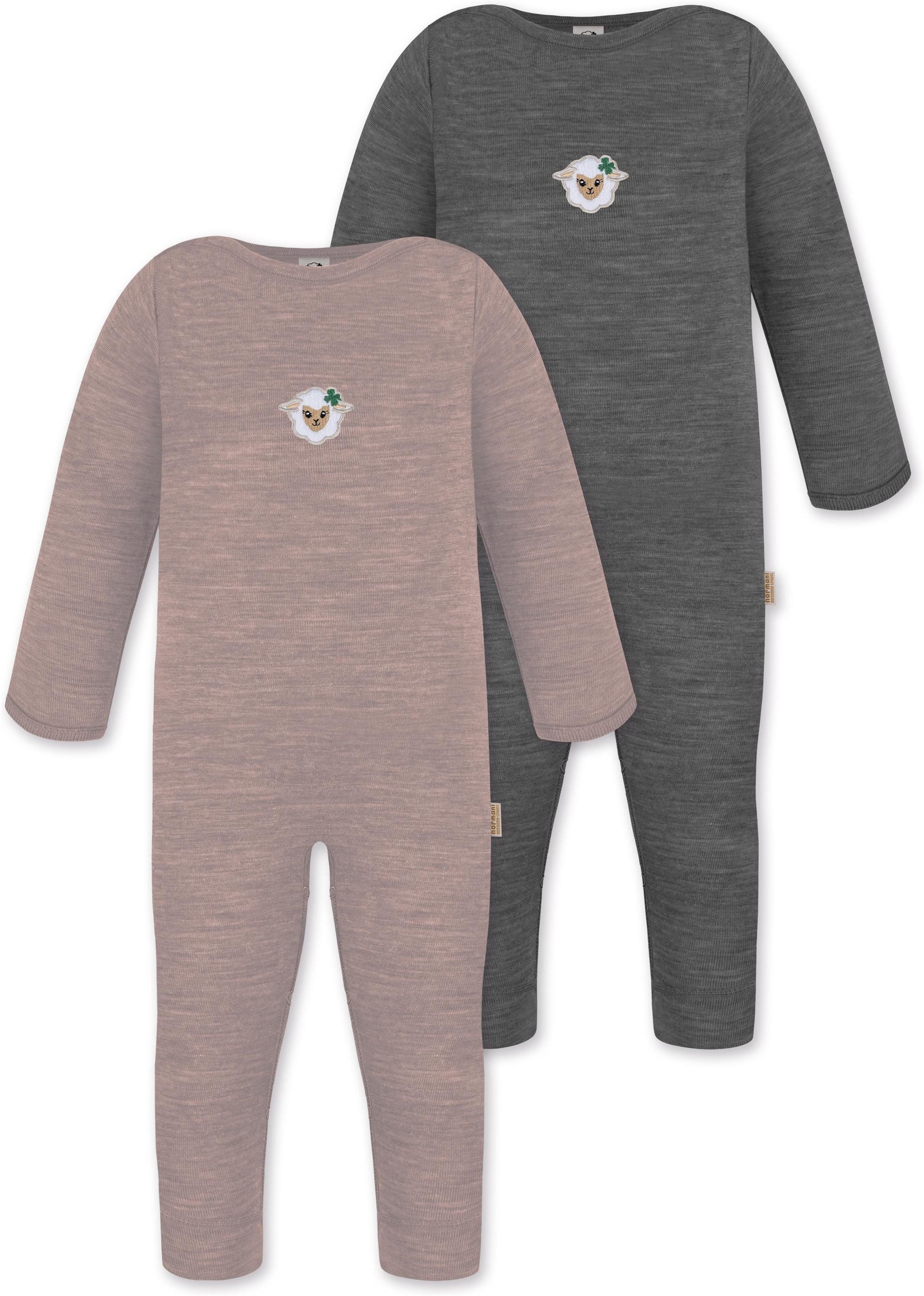 Langarmwickelbody 2er Pack Baby Merino Strampler Tangoio